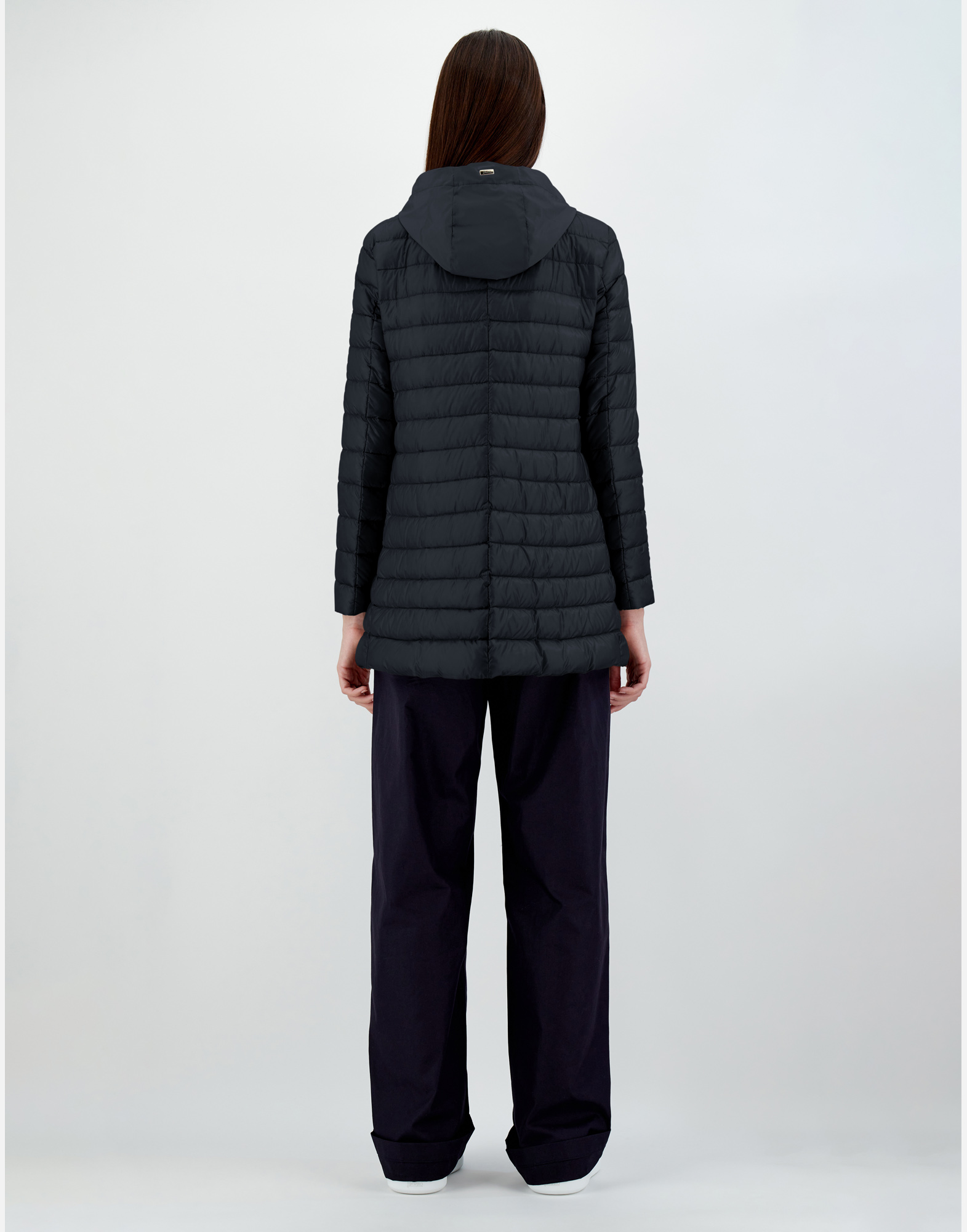 Herno A-shape Jacket In Nylon Ultralight And Techno Taffeta In Blu Navy
