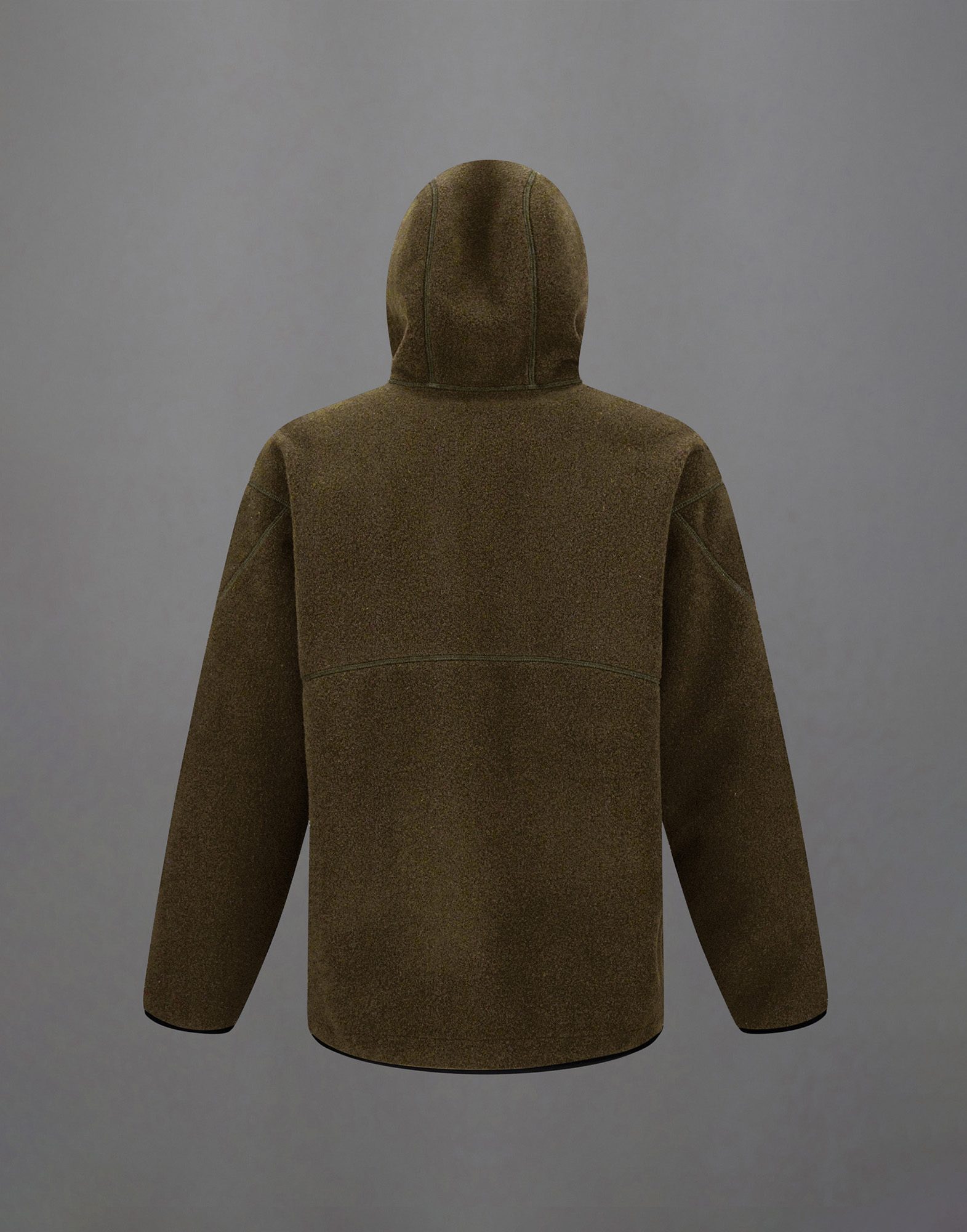 Herno Laminar Sweatshirt In Polar Fleece And Extra Light Stretch Padded In Green