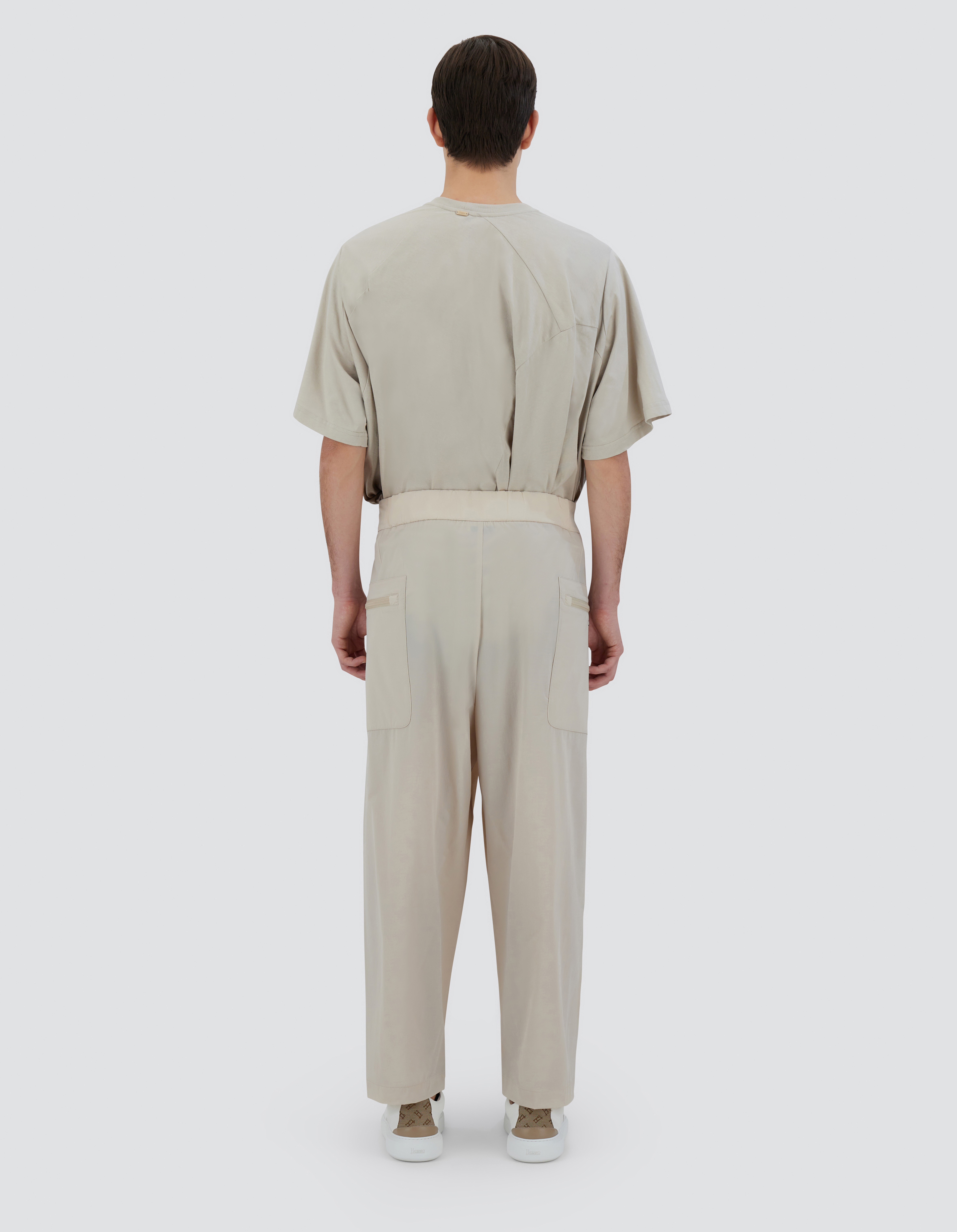 Herno Globe Trousers In Eco Everyday In Light Beige