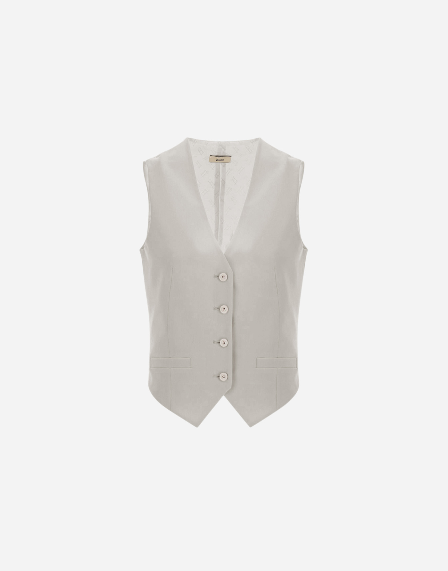 Herno Flawless Woven Vest In Cream