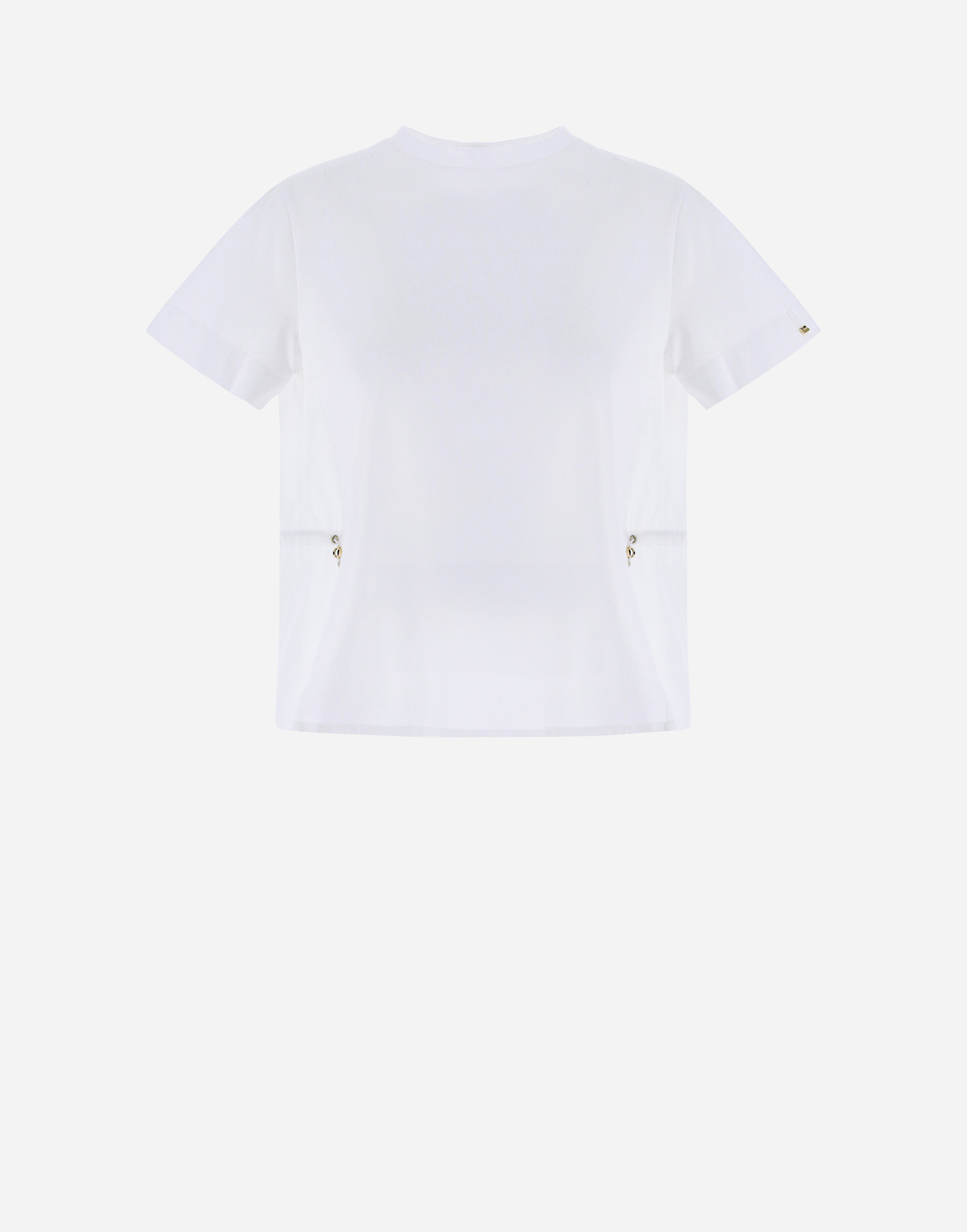Herno Chic Cotton Jersey ＆ New Techno Taffetà Tシャツ In White