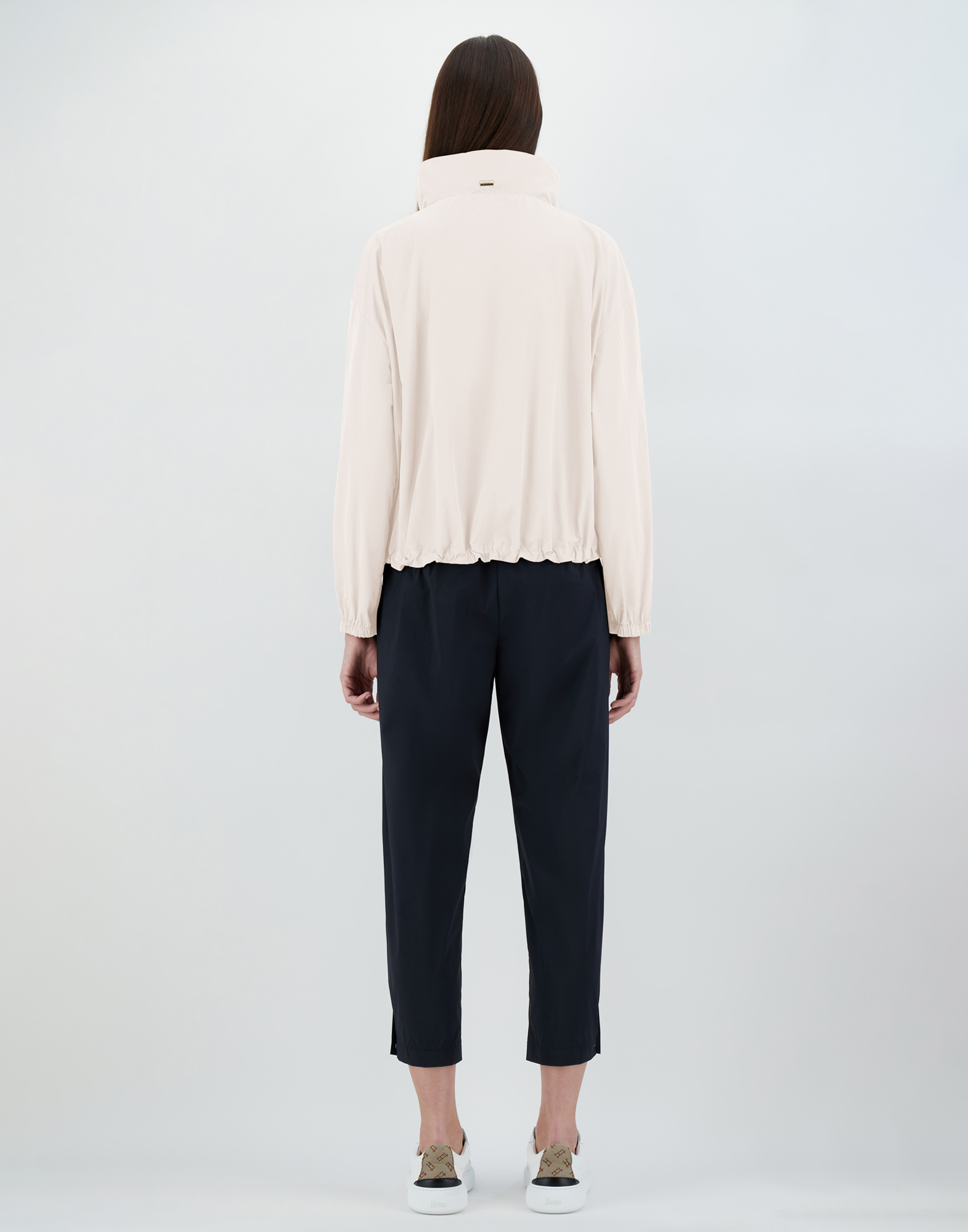Herno New Techno Taffeta' ボンバージャケット In Grey Pearl