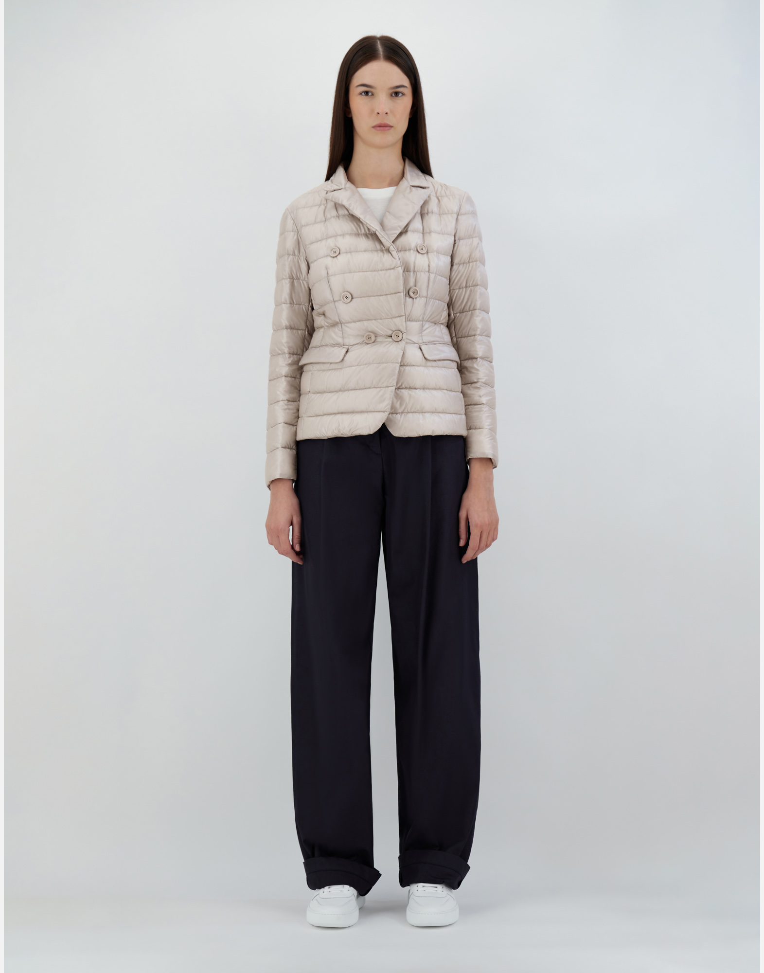 Herno Double-breasted Nylon Ultralight Blazer In Chantilly