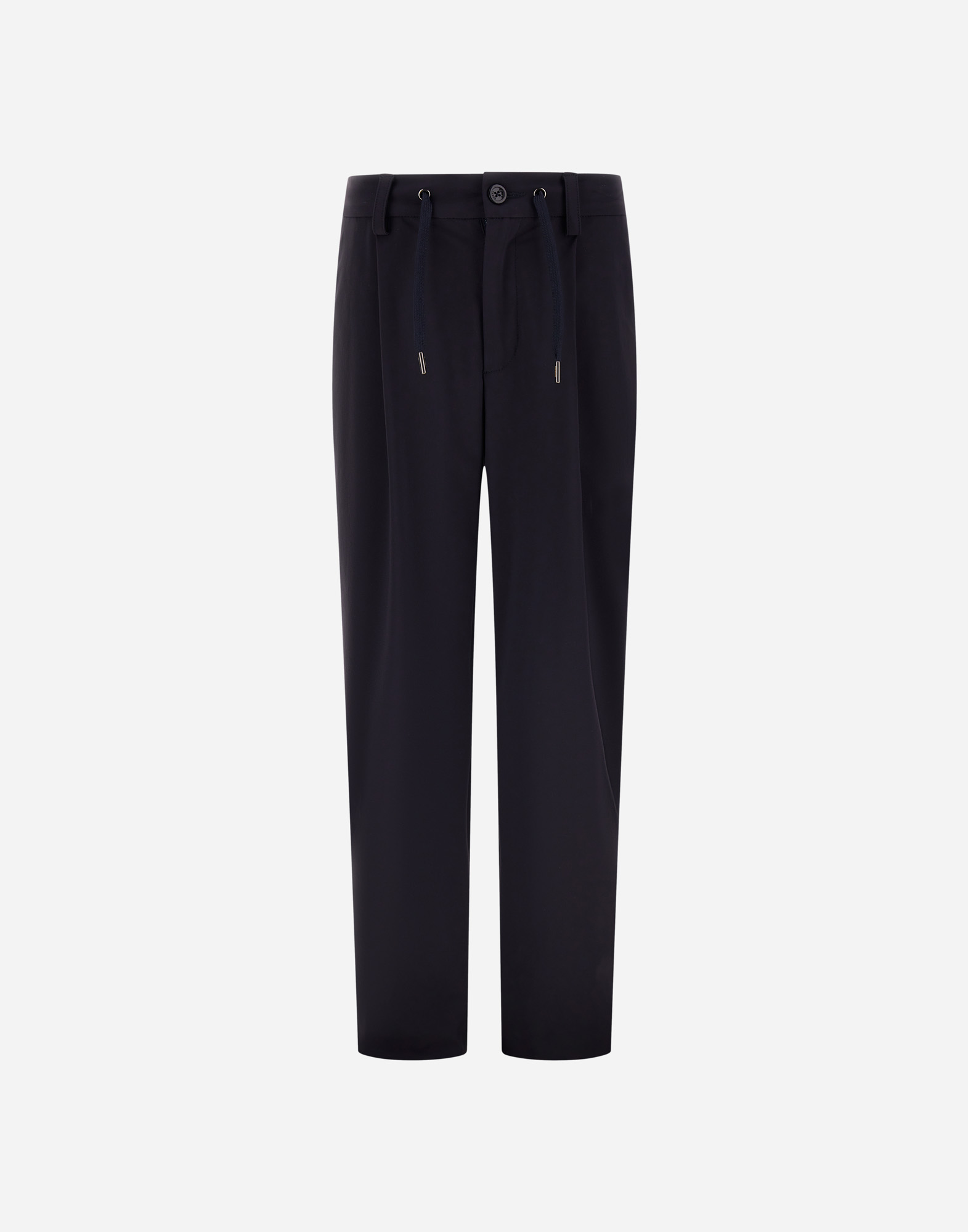 Shop Herno Trousers In Stretch Tech Woven In Blu Navy