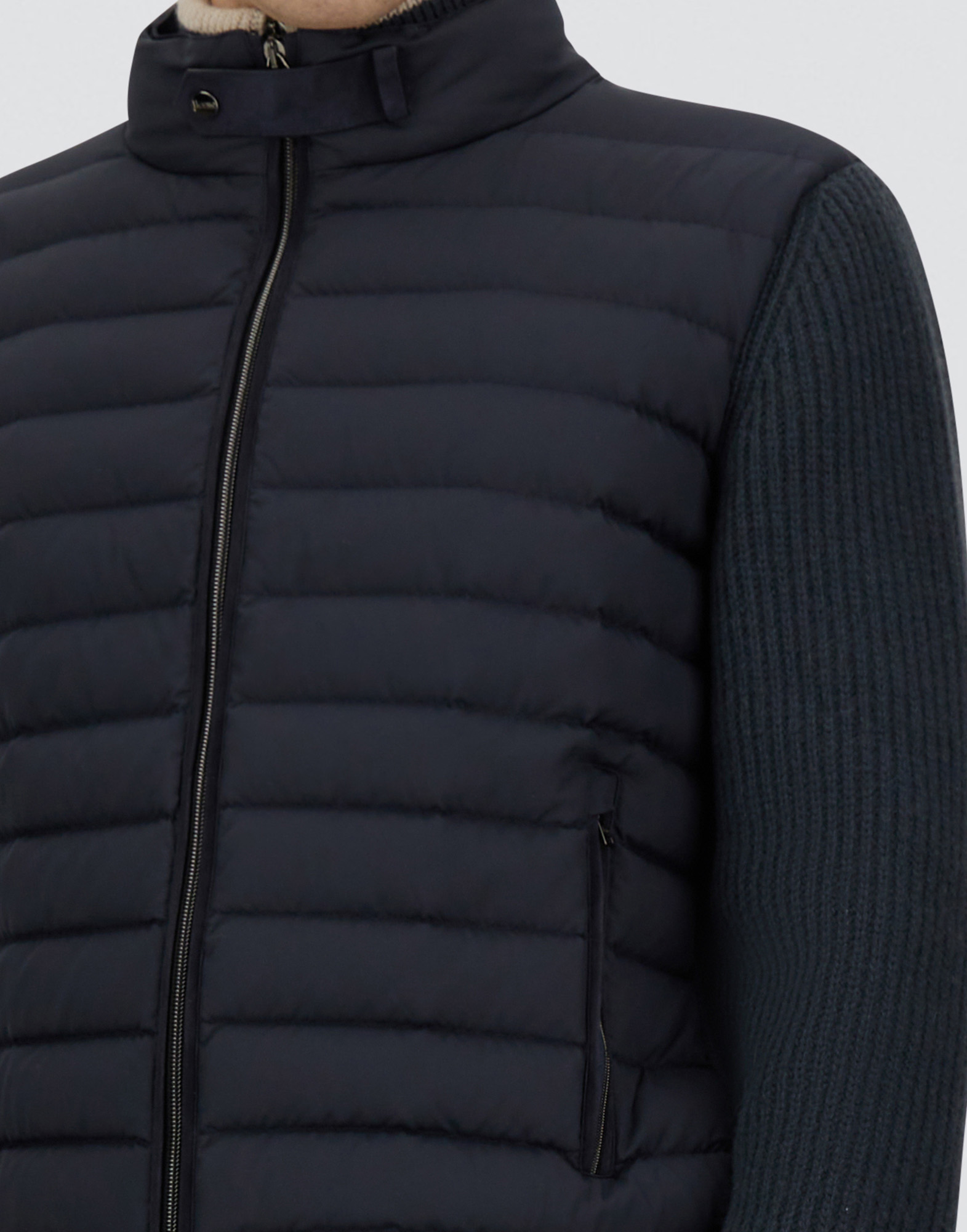 Herno Slim-fit Wool And Quilted Shell Down Jacket In Blue
