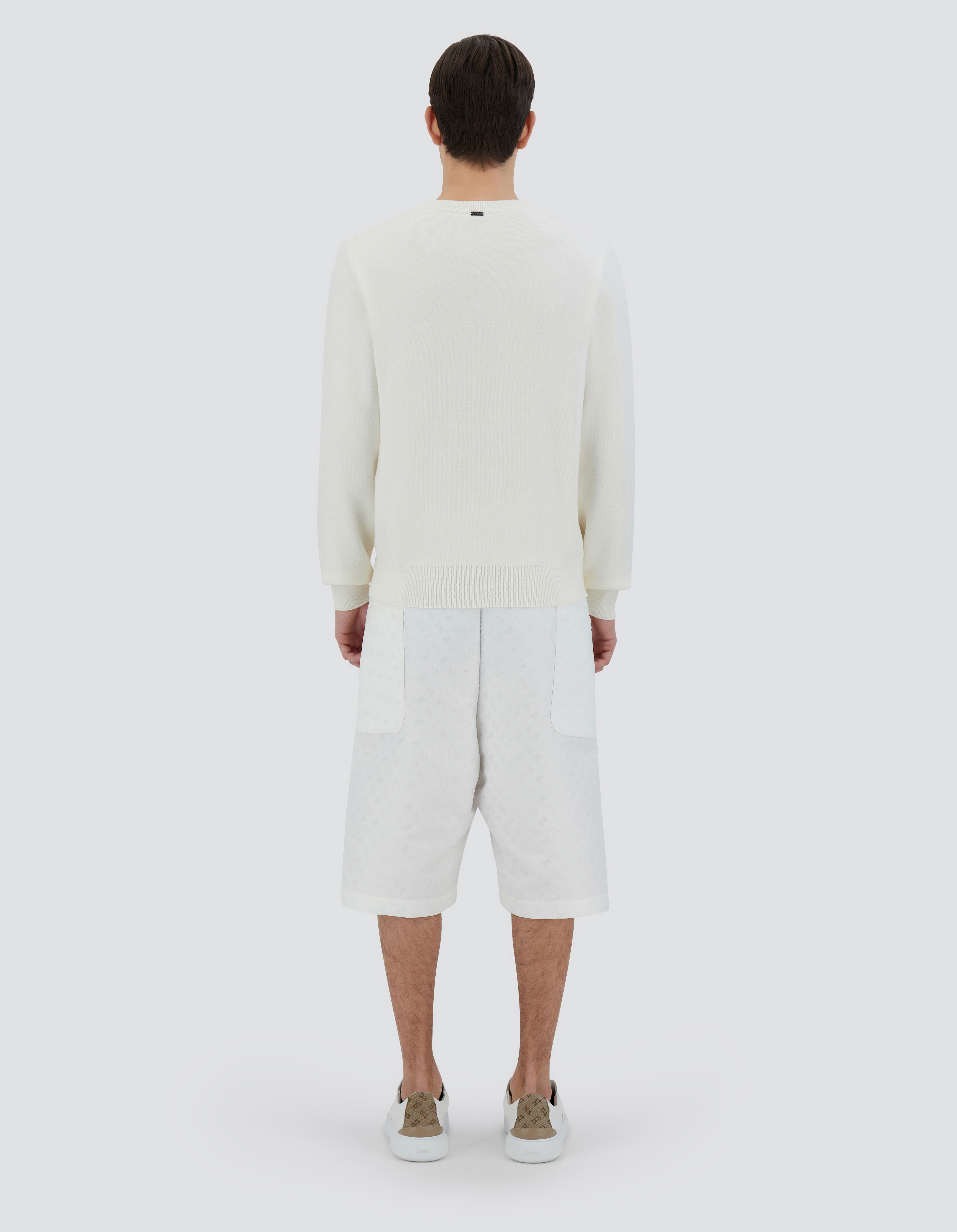 Herno Globe Sweater In Photocromatic Knit In White