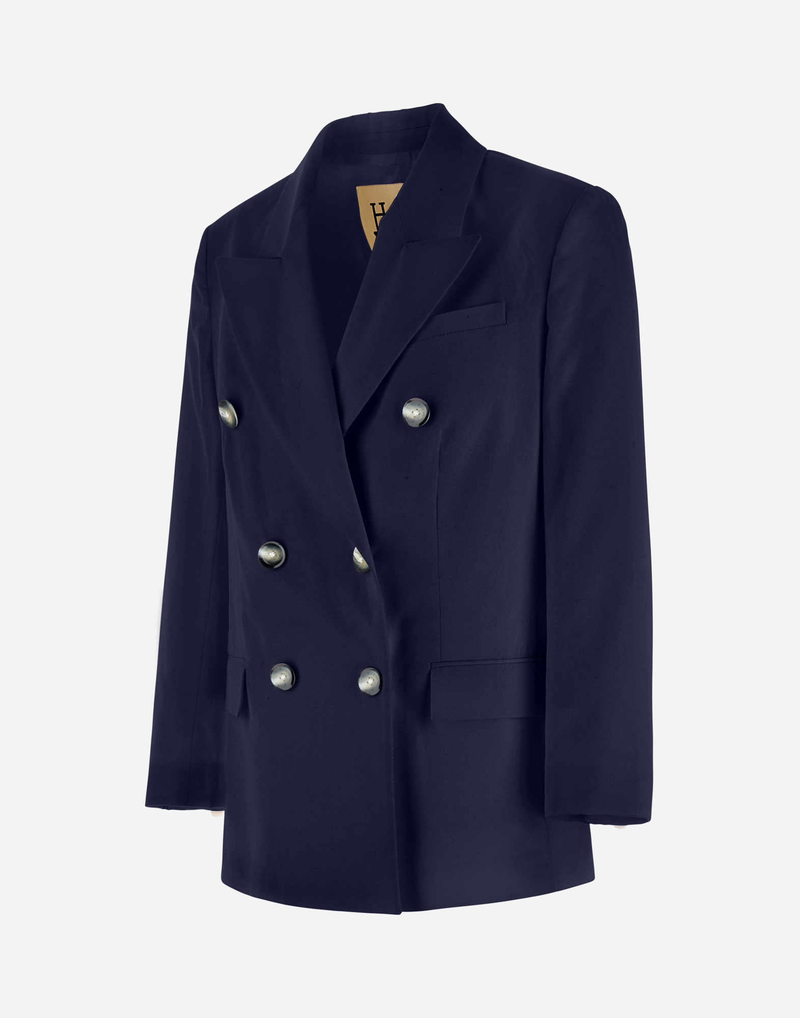 Shop Herno Light Linen Blazer In Navy Blue