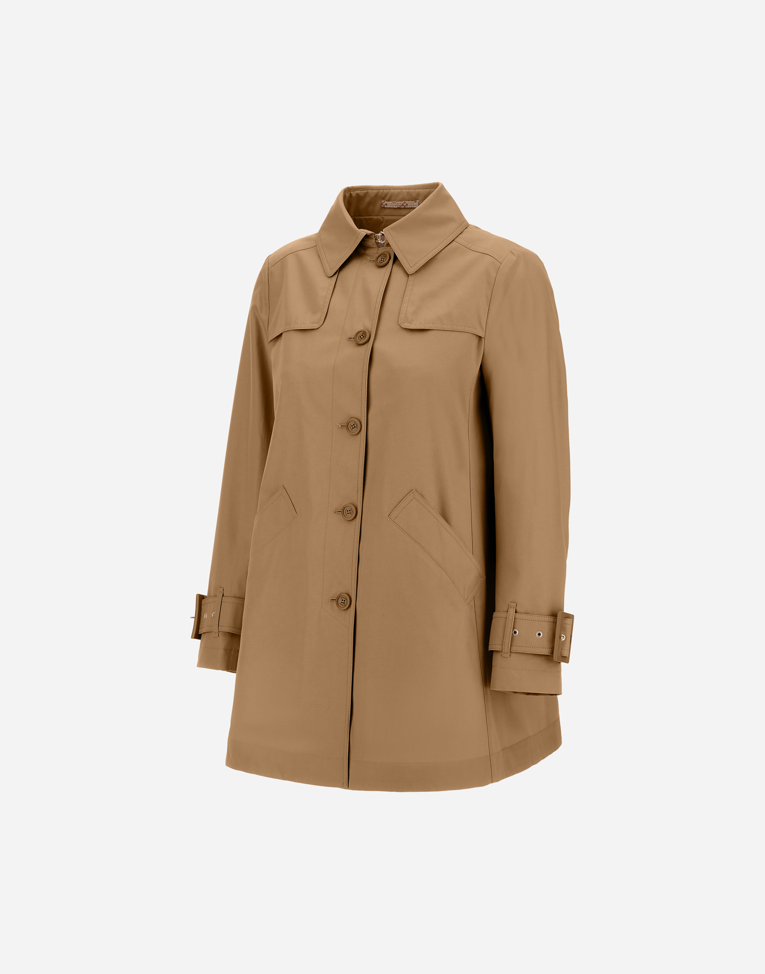 Herno Raincoat In Delon And Monogram In Camel