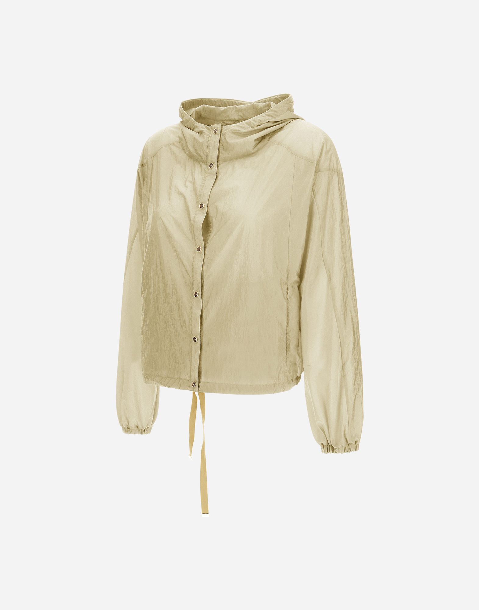 Herno Shiny Tech Crinkle Jacket In Ivory