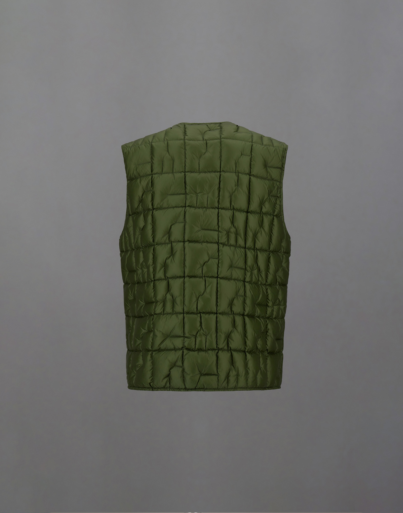Herno Laminar Vest In Quilted Ripstop In Green