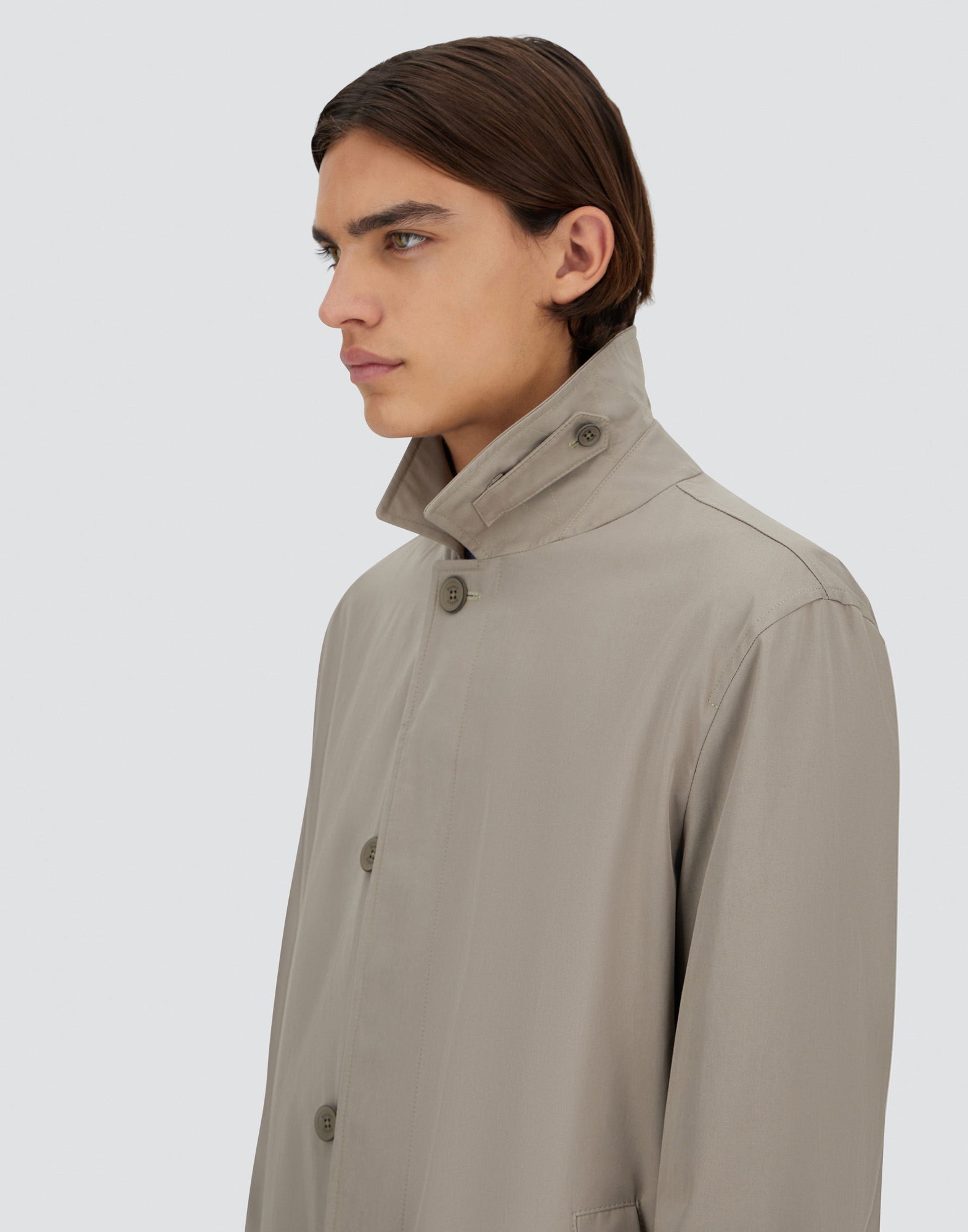 Herno Raincoat In Dean In Dove Grey