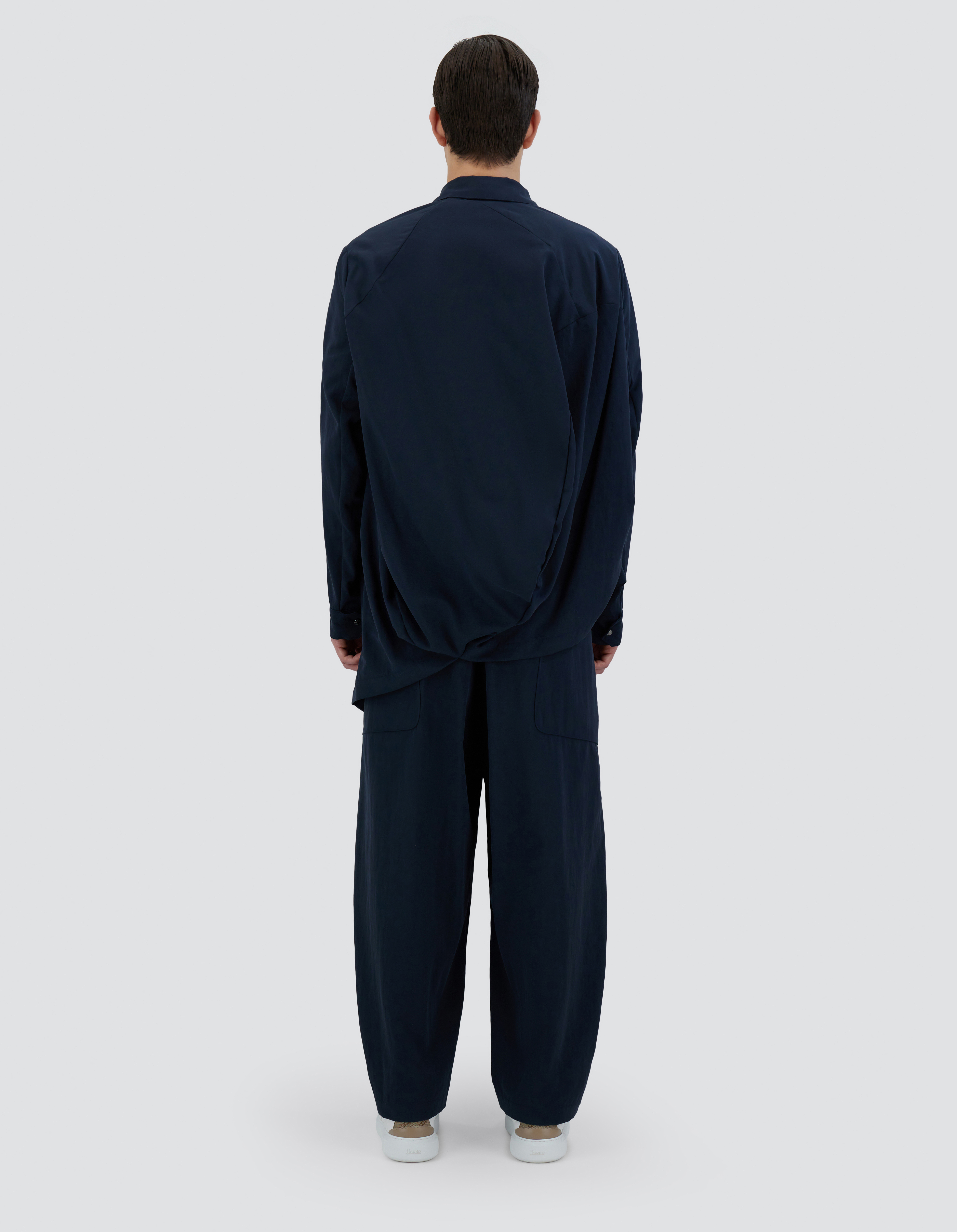 Herno Globe Shirt In Recycled Twill In Blue