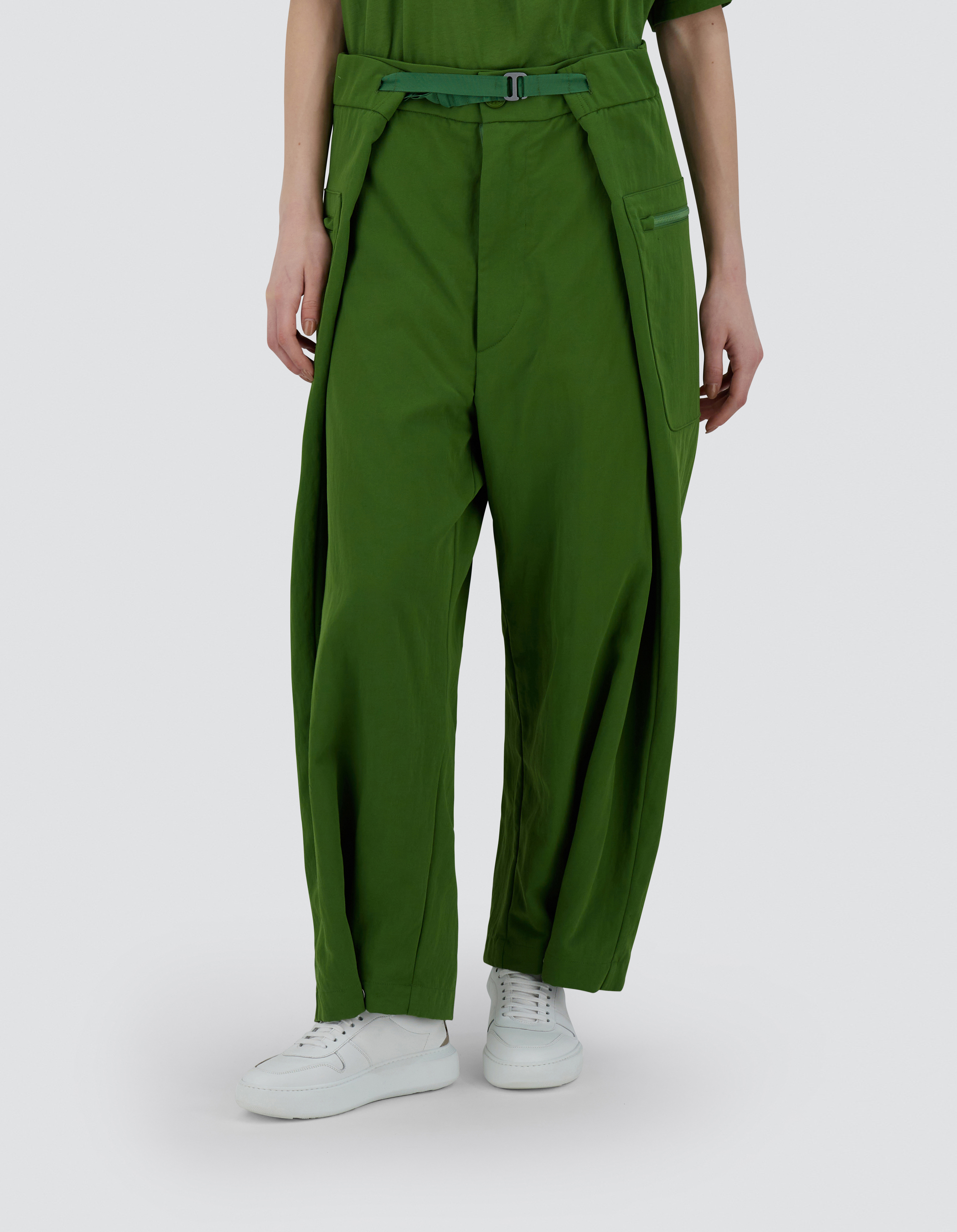 Herno Globe Trousers In Recycled Nylon Twill In Garden Green