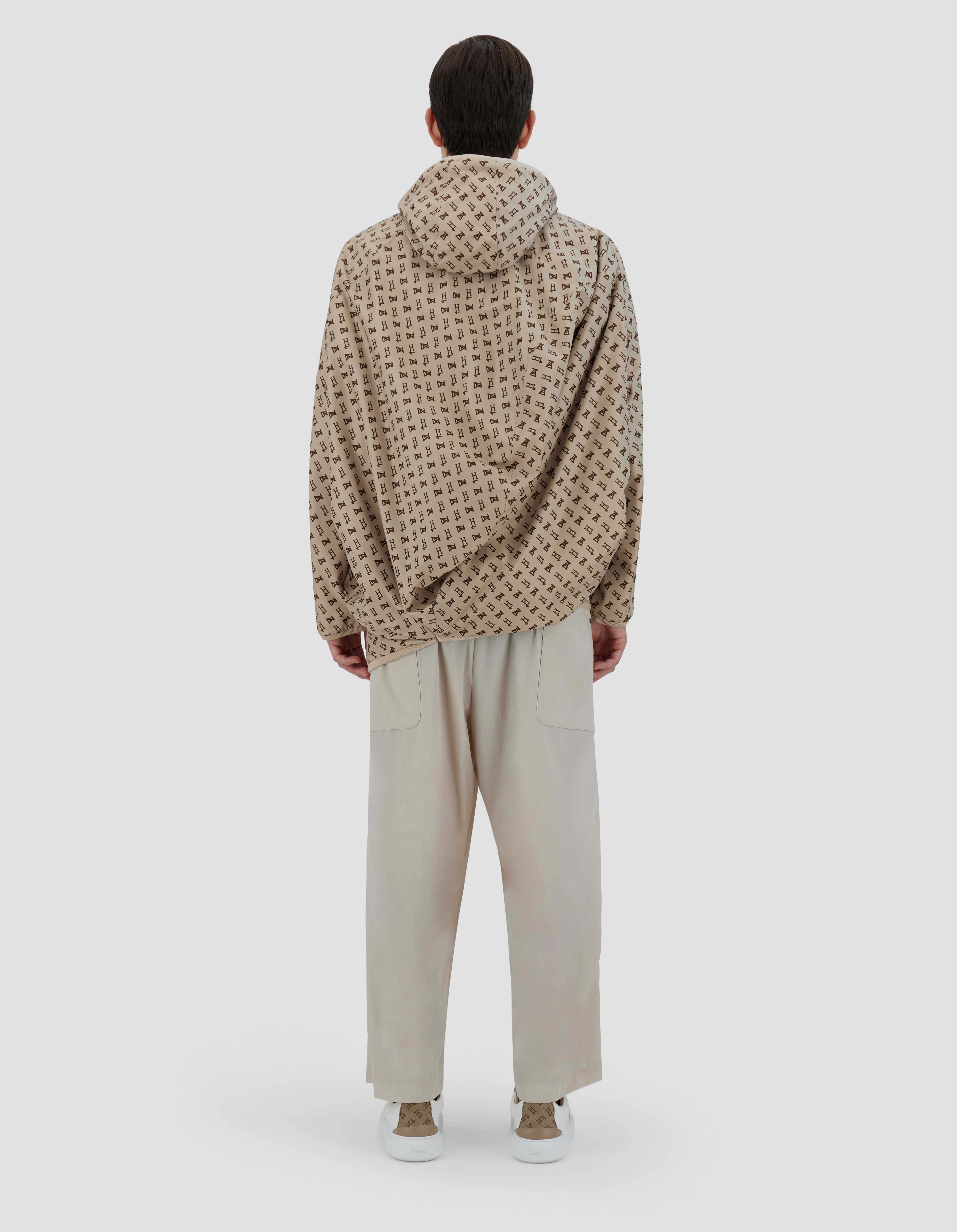 Herno Globe Parka In Eco Monogram In Light Beige