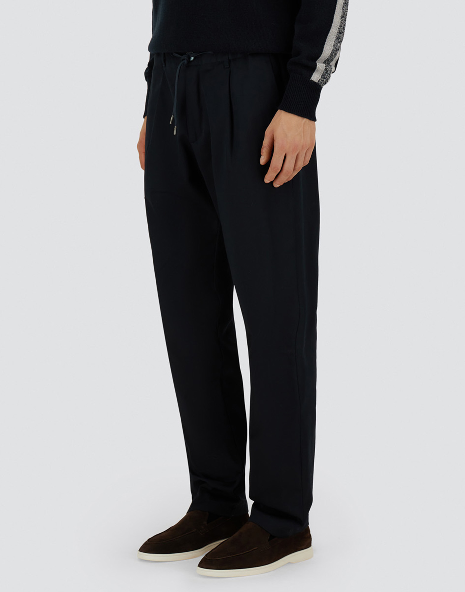 Herno Resort Cargo Trousers In Pure Cotton In Blue
