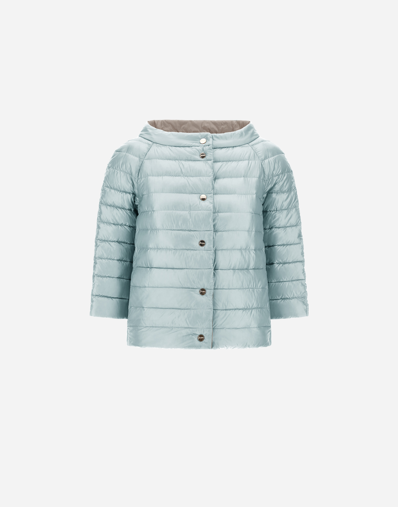 Shop Herno Reversible Cape Nylon Ultralight In Light Blue/ice