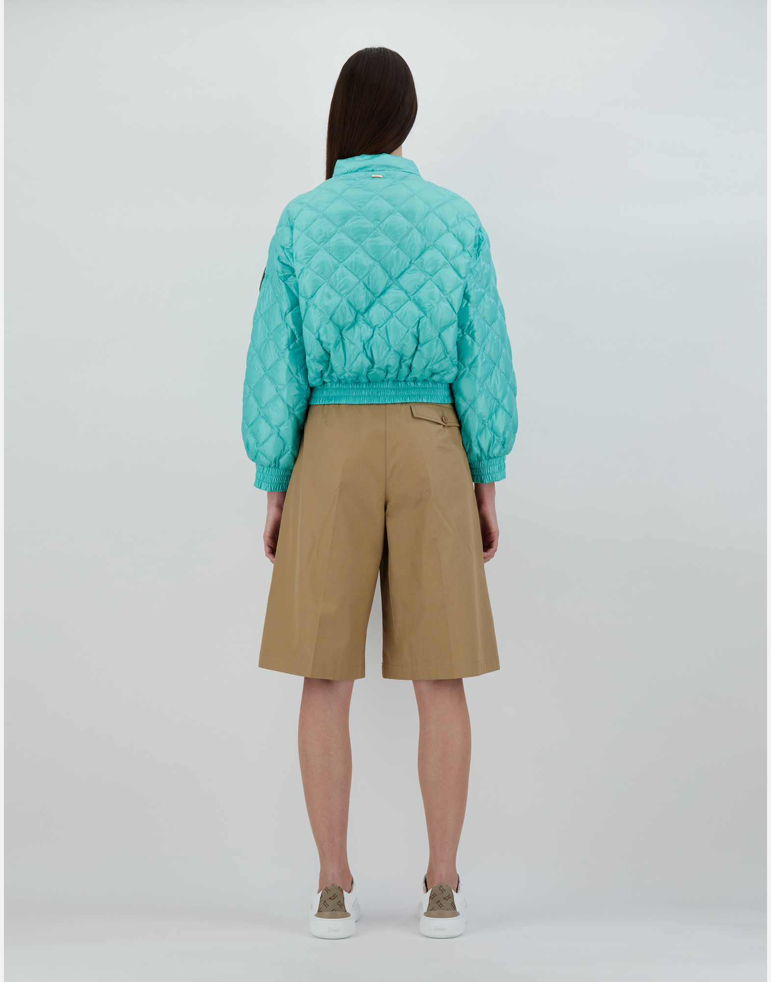 Herno Bomber Jacket In Nylon Ultralight In Aqua