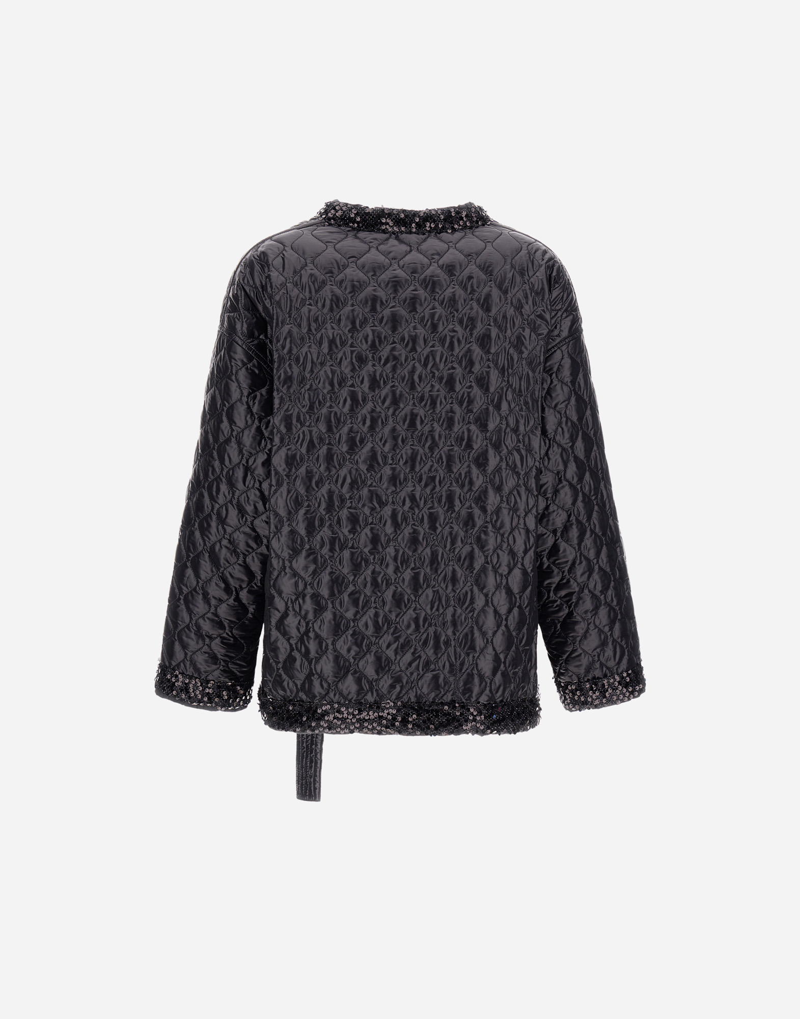 Herno Jacket In Nylon Ultralight, Matt Nylon And Sequin Mesh In Black