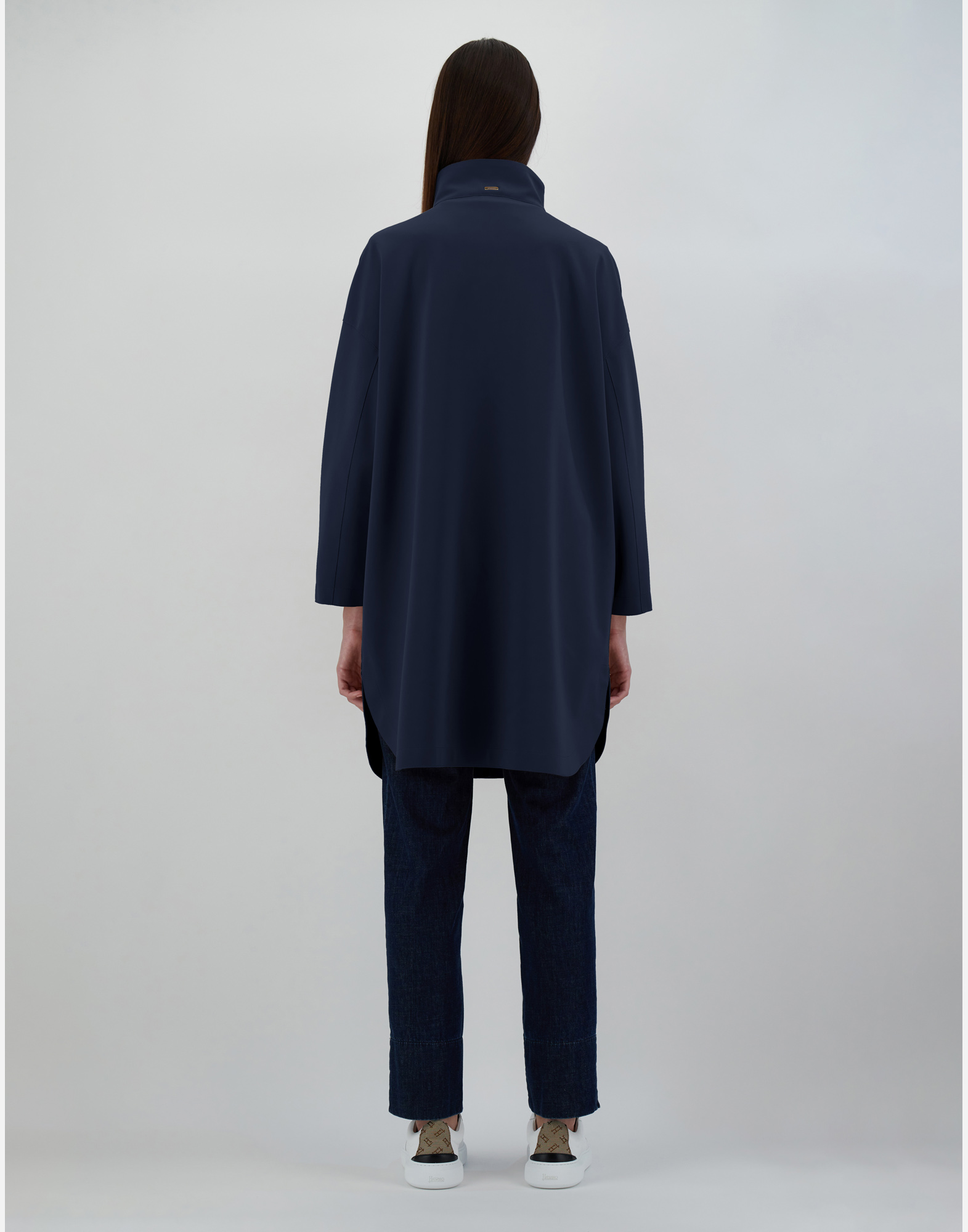 Herno First-act Pef High-neck Coat In Blue