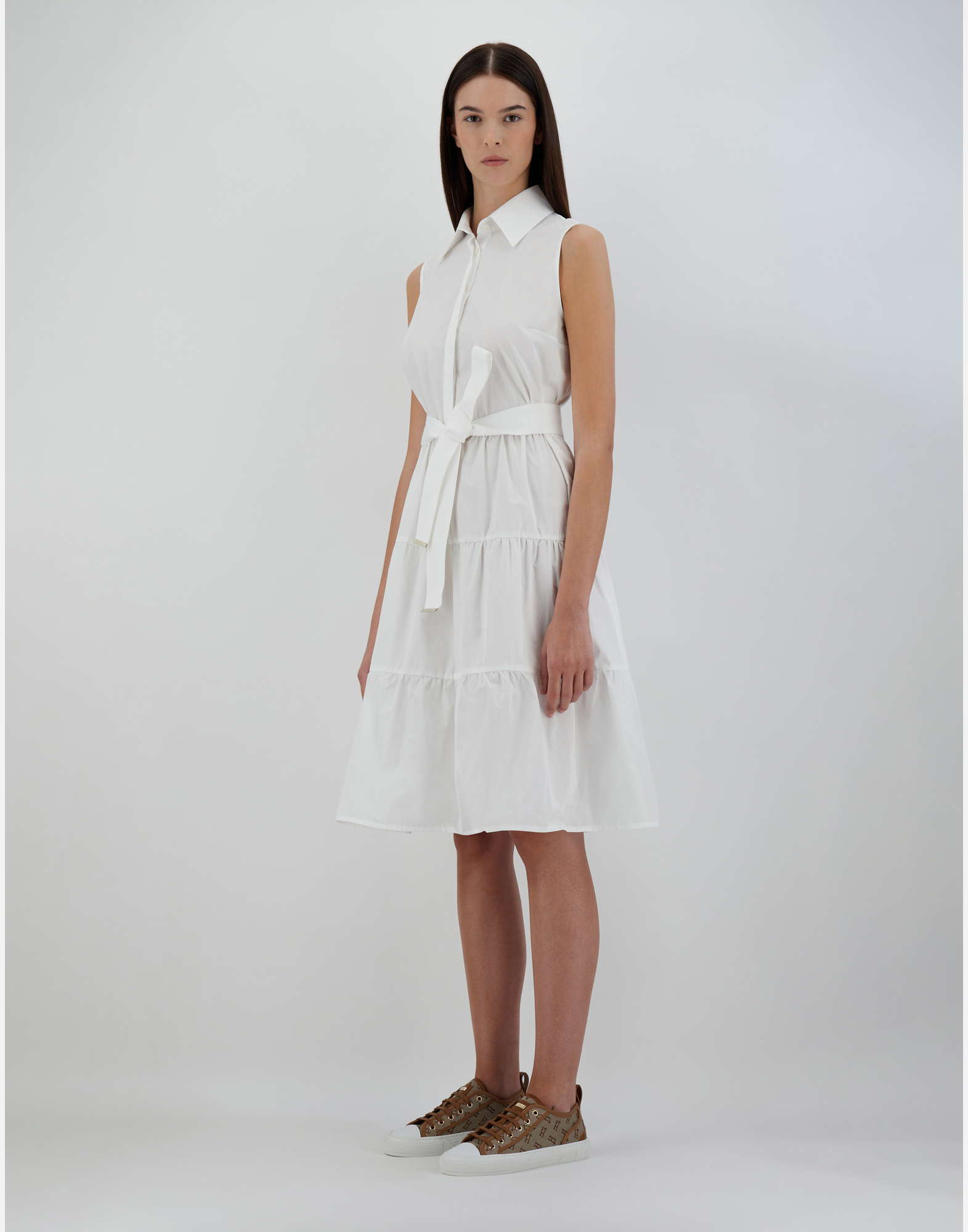 Herno Cotton／monogram／techno Taffeta' ドレス In White