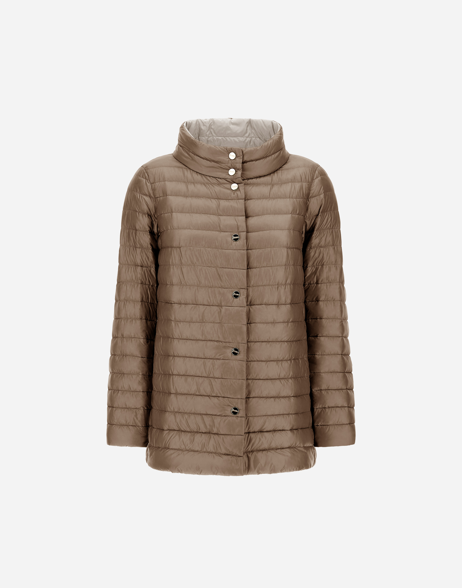 Herno Reversible A-shape Jacket In Nylon Ultralight In Chantilly/dove Grey