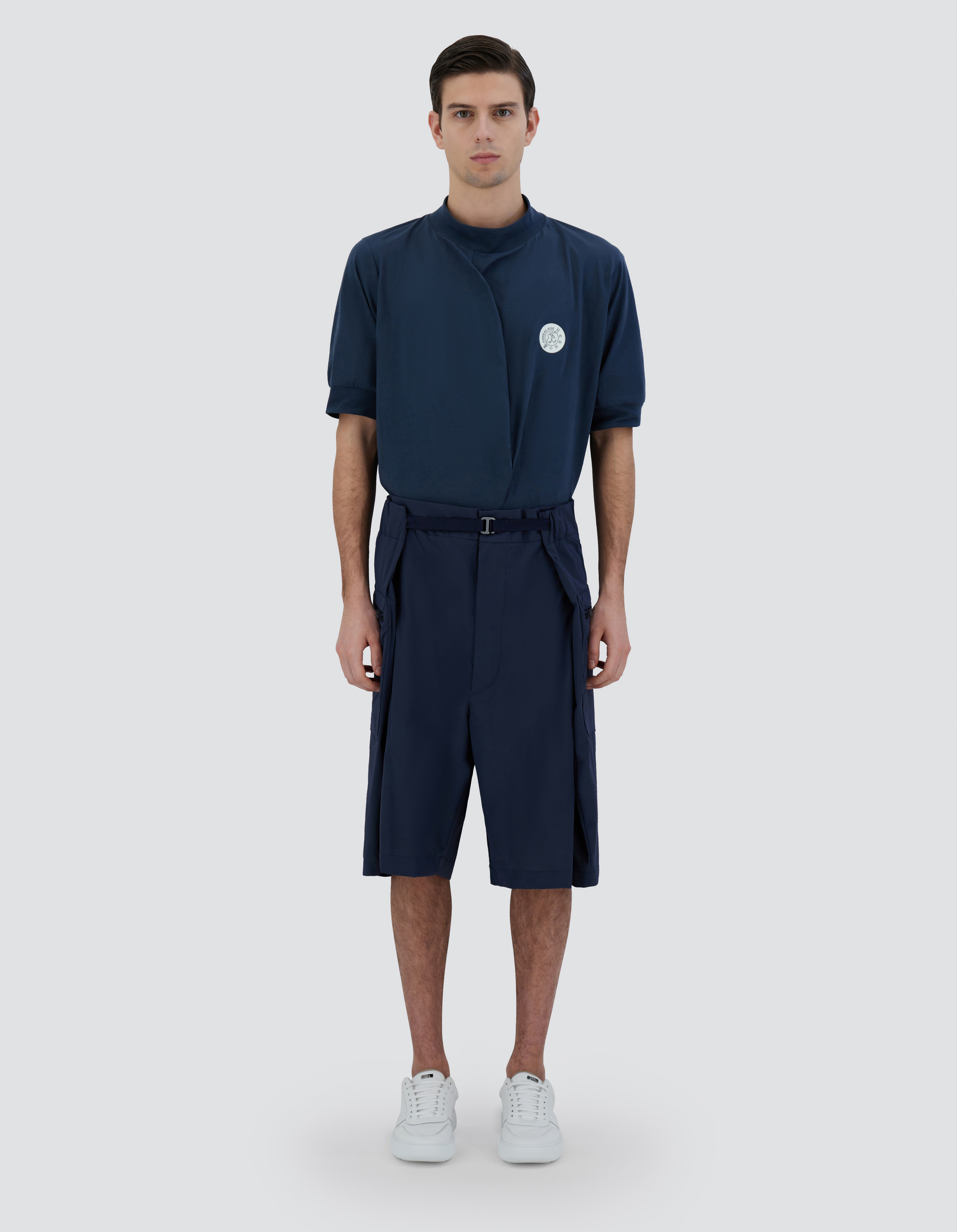 Herno Globe Cropped Trousers In Eco Everyday In Blue