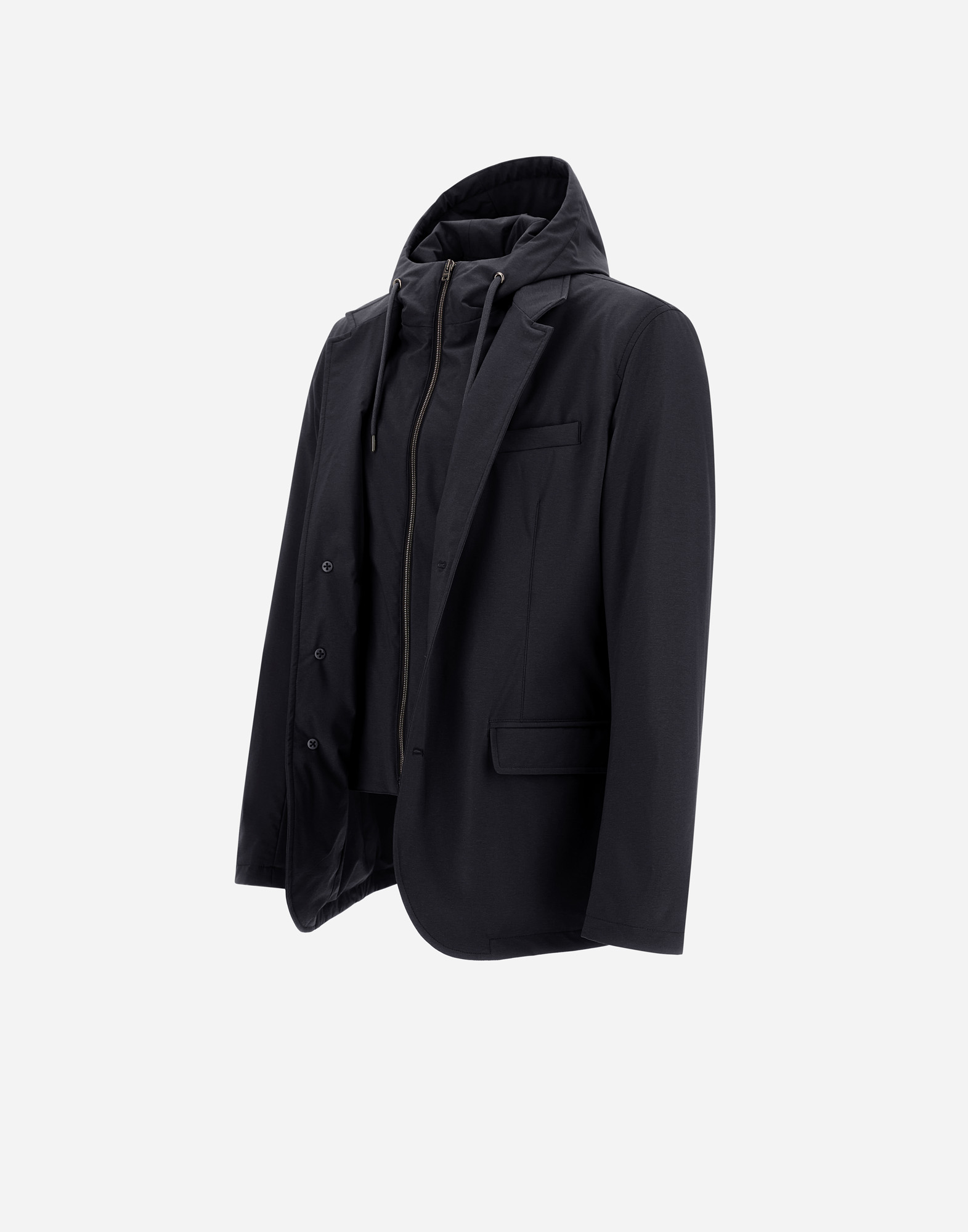 Herno Resort Blazer In Nylon Comfort Stretch In Black