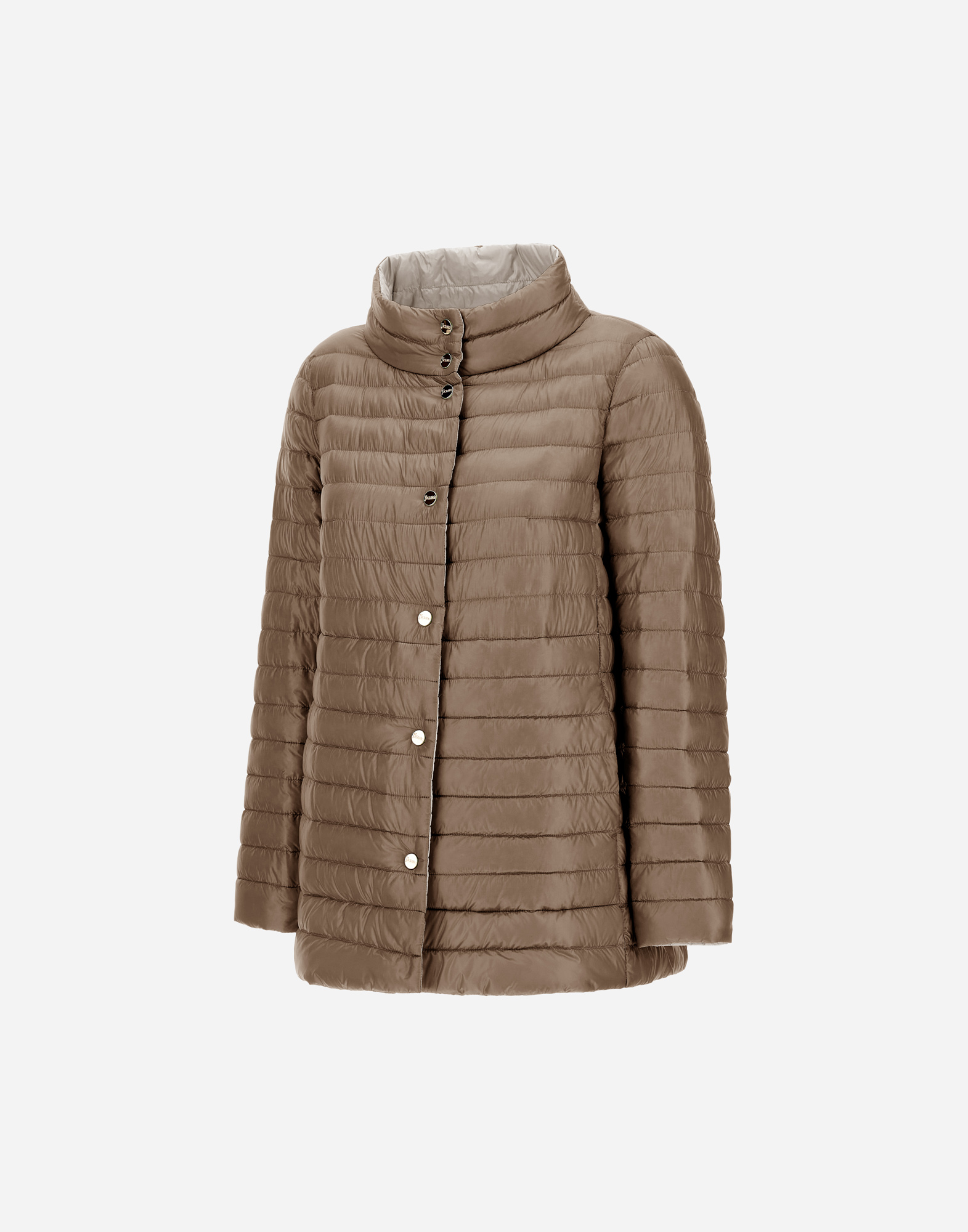 Herno Reversible A-shape Jacket In Nylon Ultralight In Chantilly/dove Grey