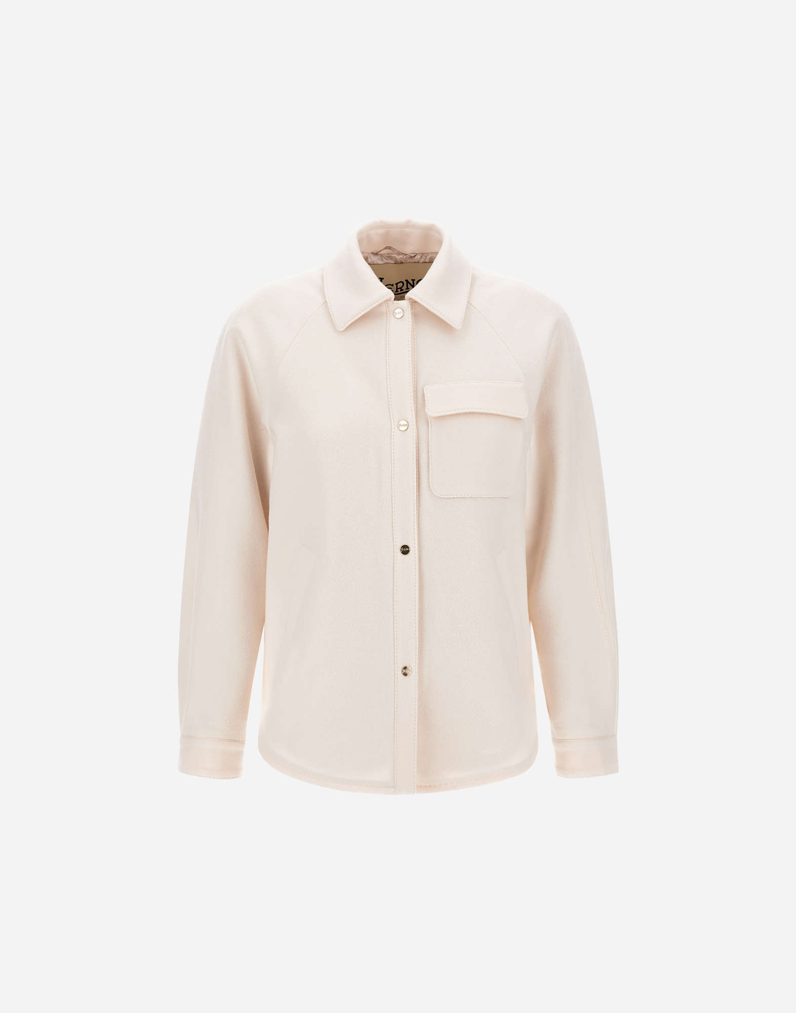 Herno Last Cold Wool Shacket In Cream