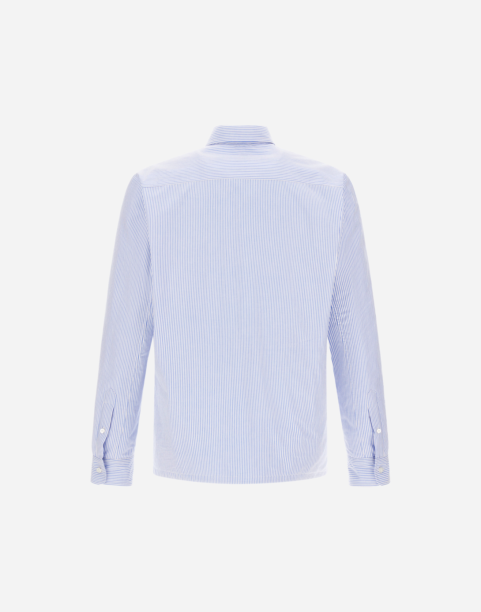 Herno Cotton Stripe Shacket In Light Blue