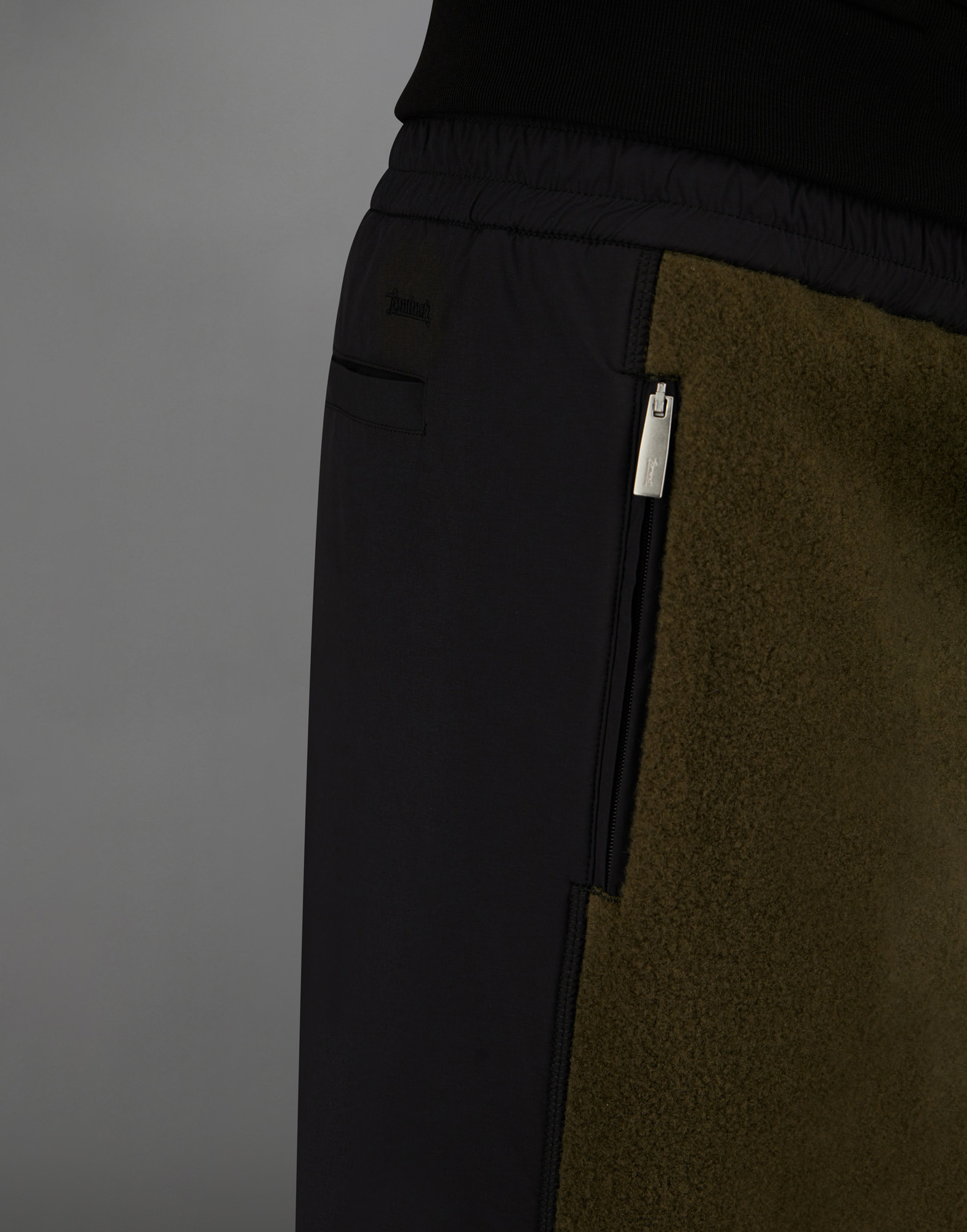 Herno Laminar Trousers In Polar Fleece And Extra Light Stretch Padded In Green