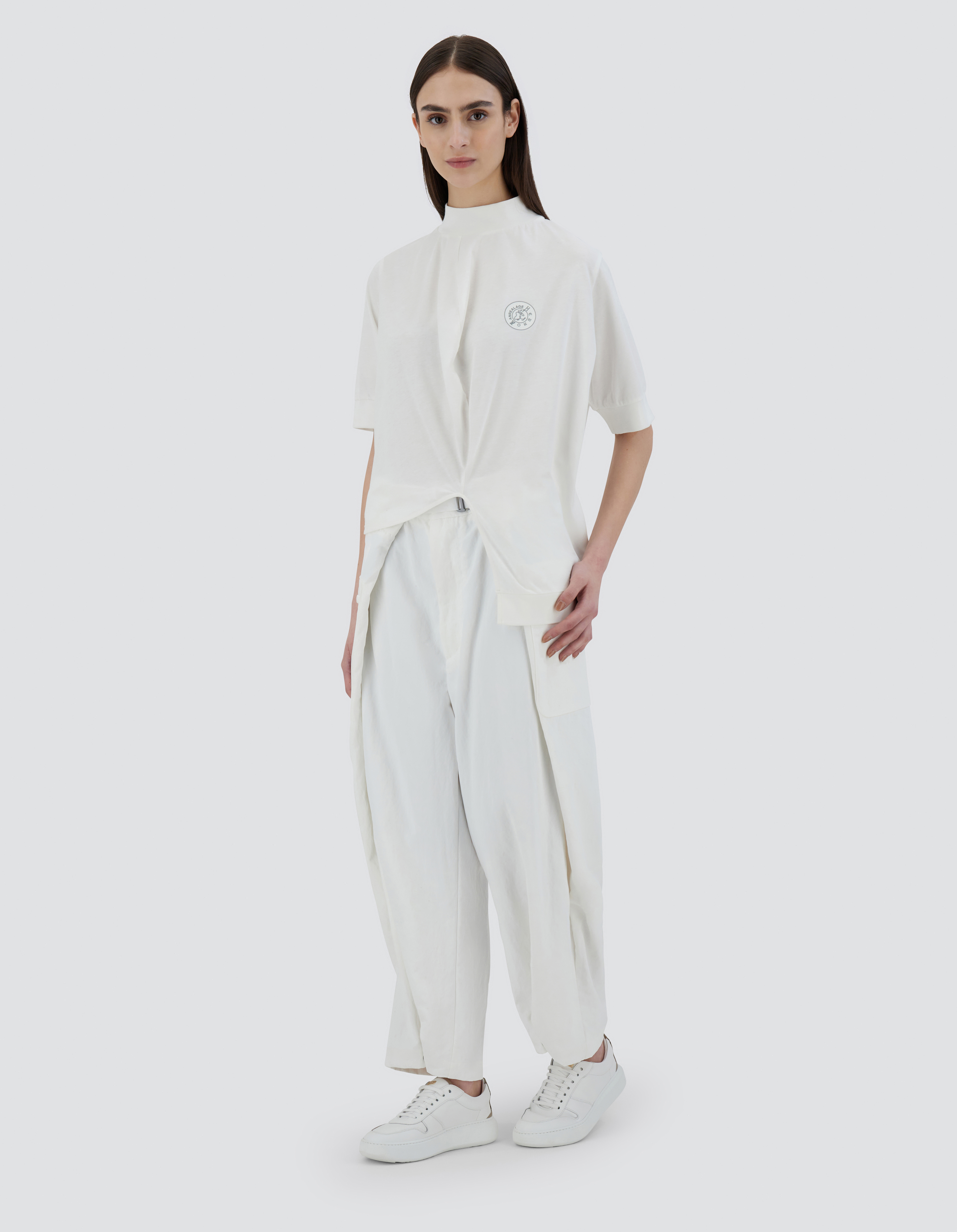 Herno Globe Sweater In Eco Jersey In White