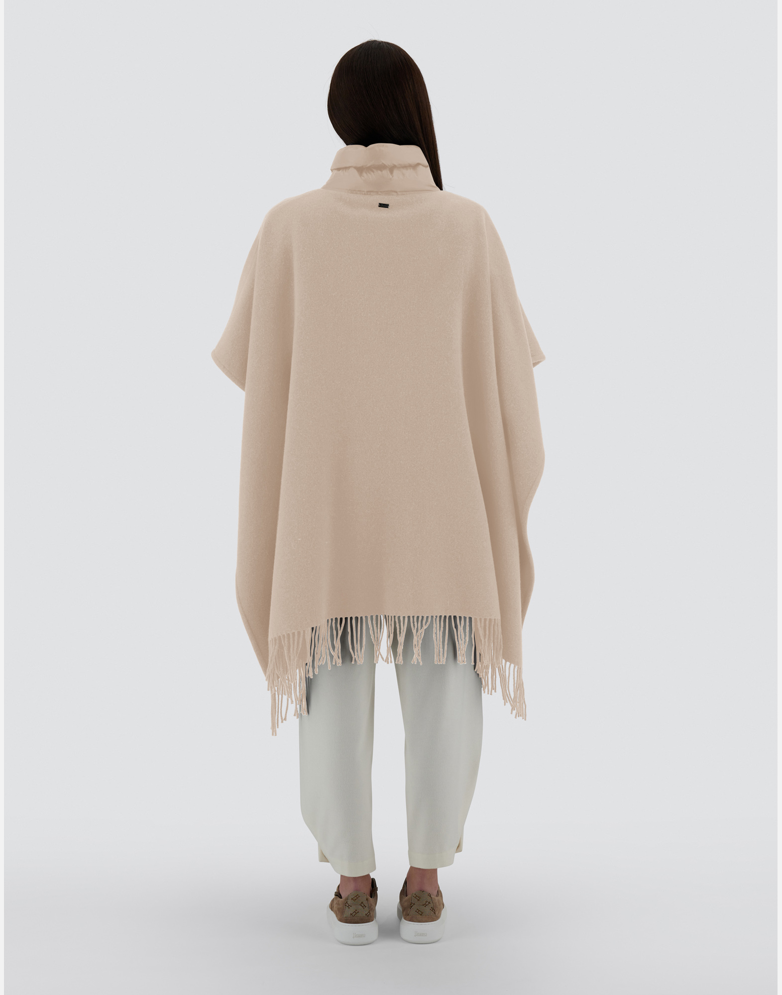 Herno Beige Wool Capes In Neutral