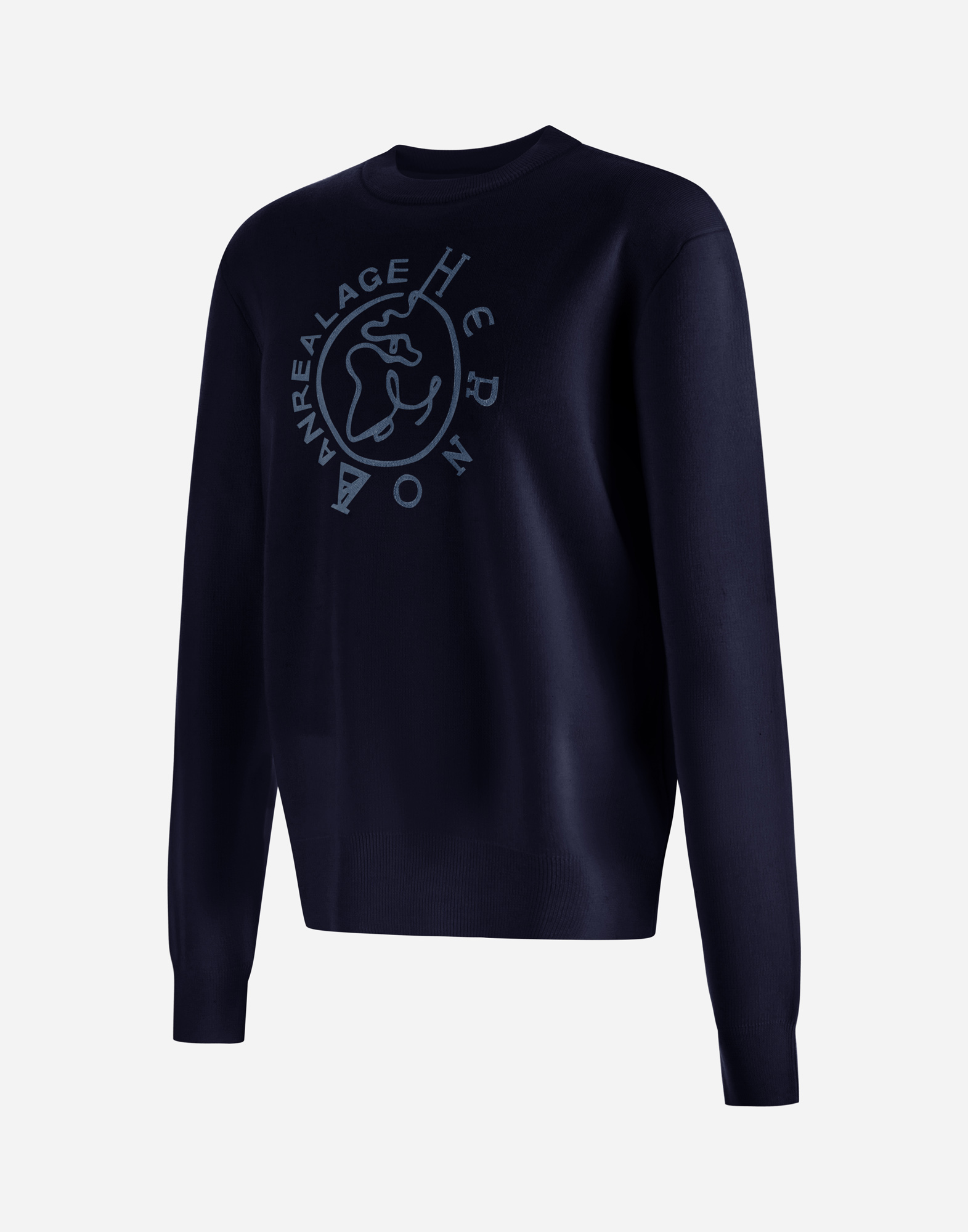 Shop Herno Globe Sweater In Photocromatic Knit In Blue