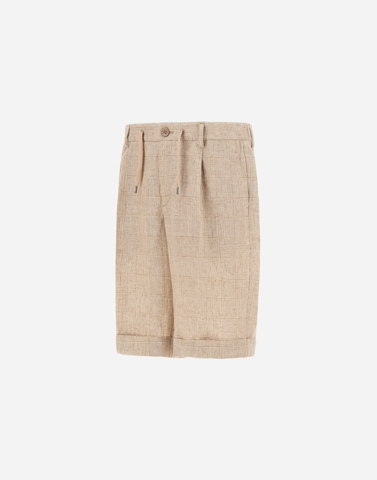 Herno Welsh Linen Shorts In Camel