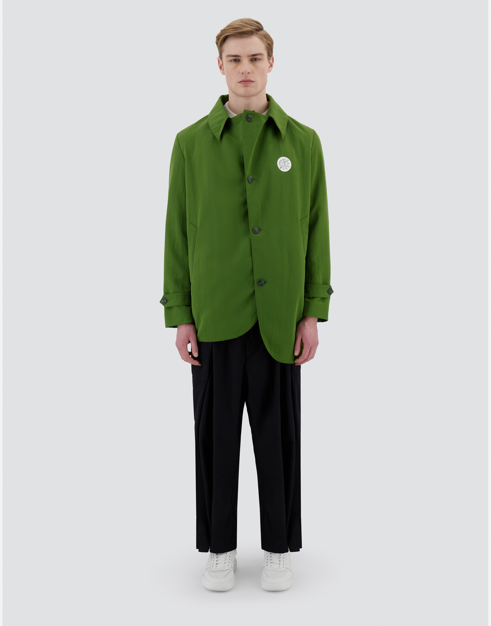 Herno Globe Blazer In Recycled Nylon Twill In Garden Green