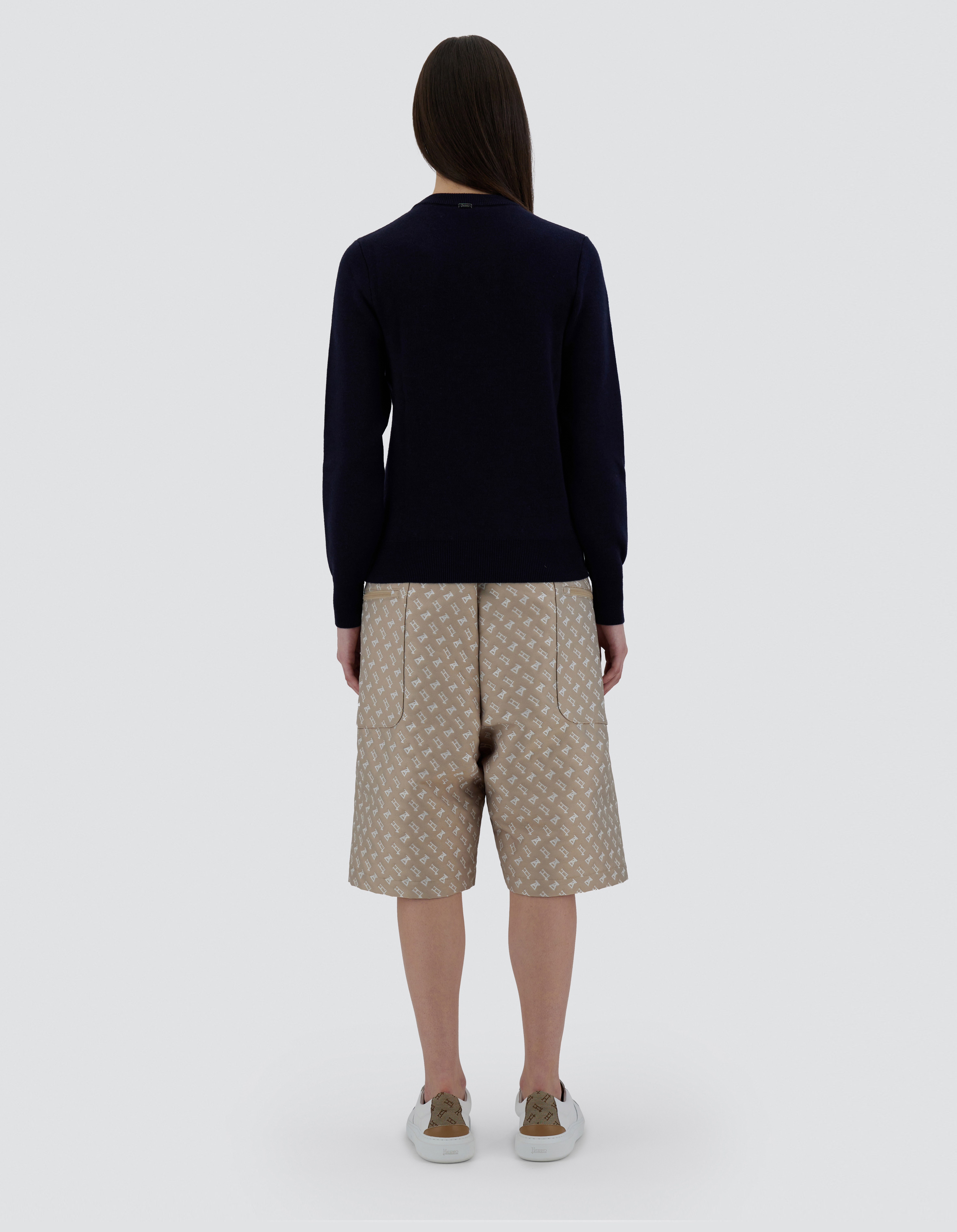 Herno Globe Sweater In Photocromatic Knit In Blue