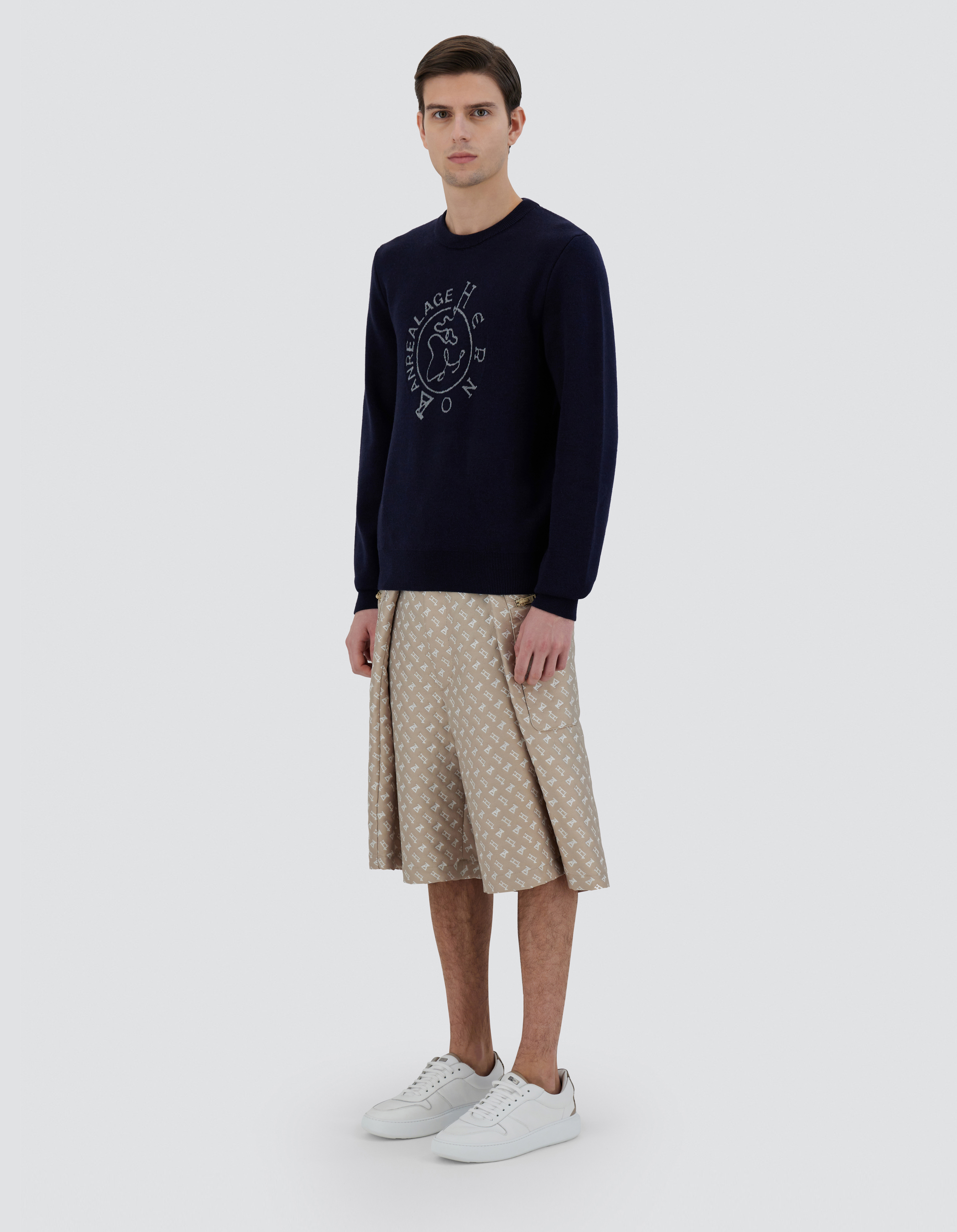 Shop Herno Globe Sweater In Photocromatic Knit In Blue