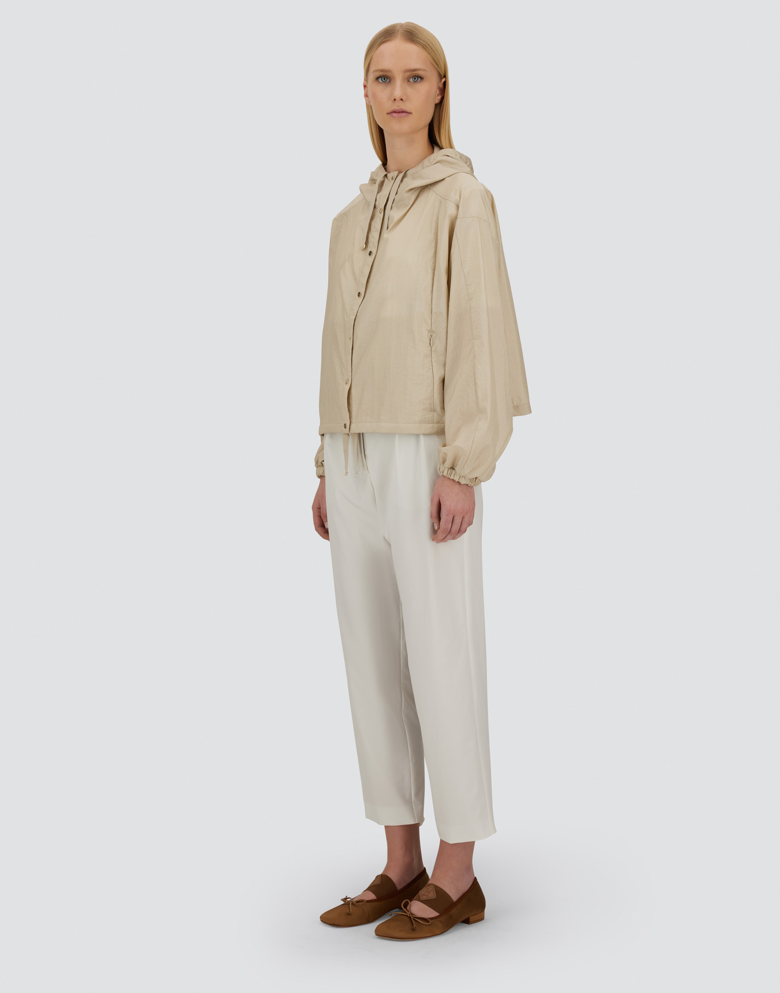 Herno Shiny Tech Crinkle Jacket In Chantilly