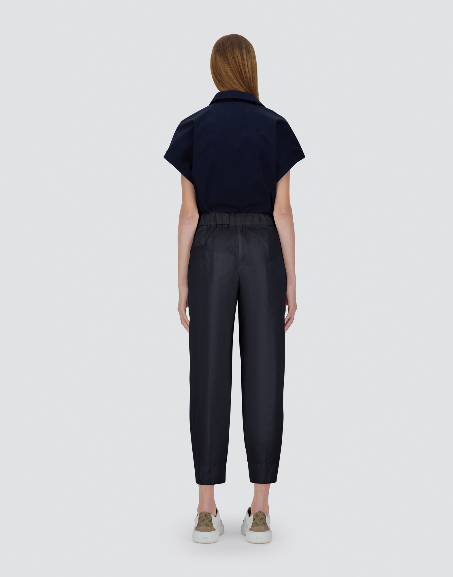 Herno New Techno Taffeta Trousers In New Blue