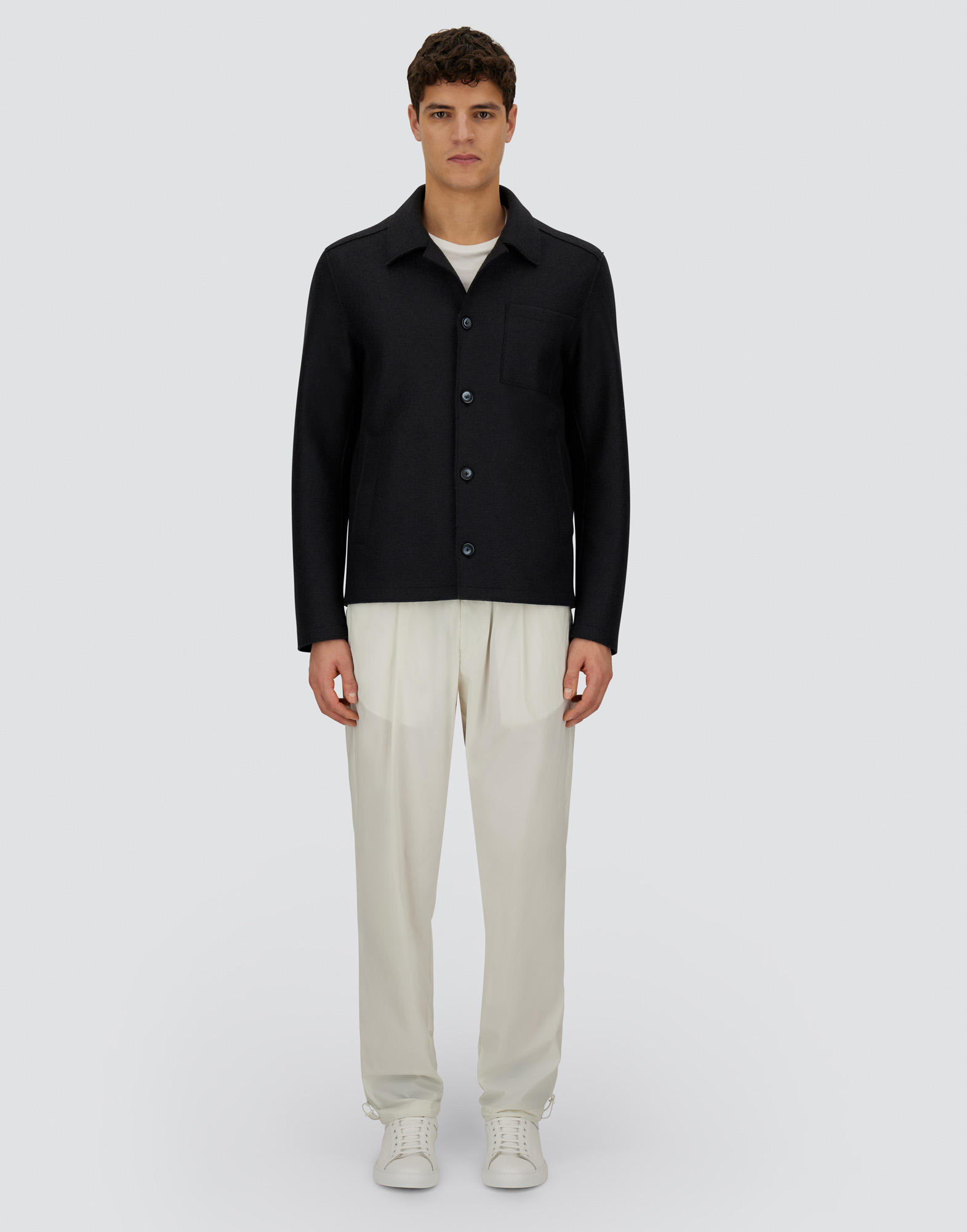 Herno Resort Shacket In Felted Wool In Blue