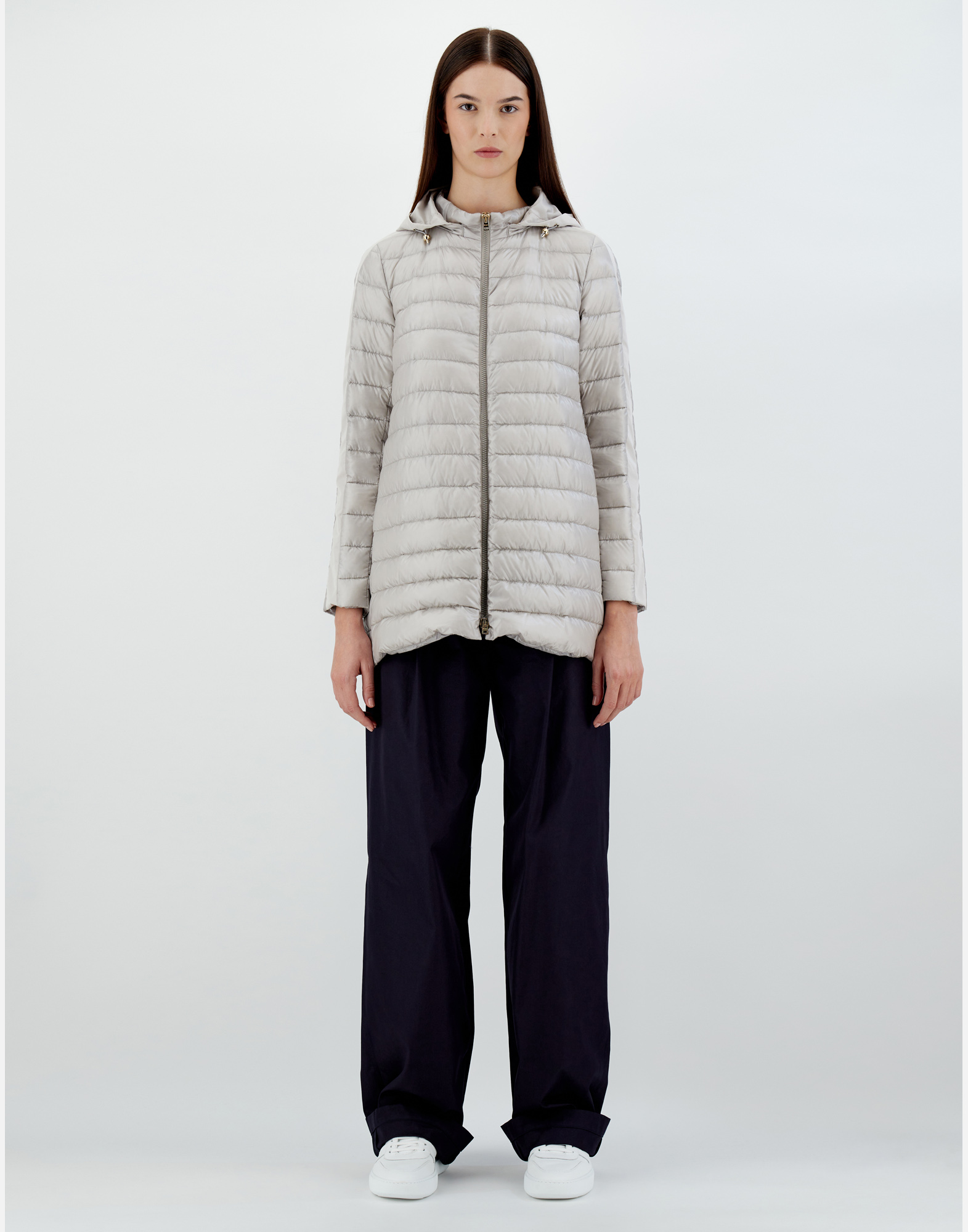 Herno Nylon Ultralight Down Jacket In Gray