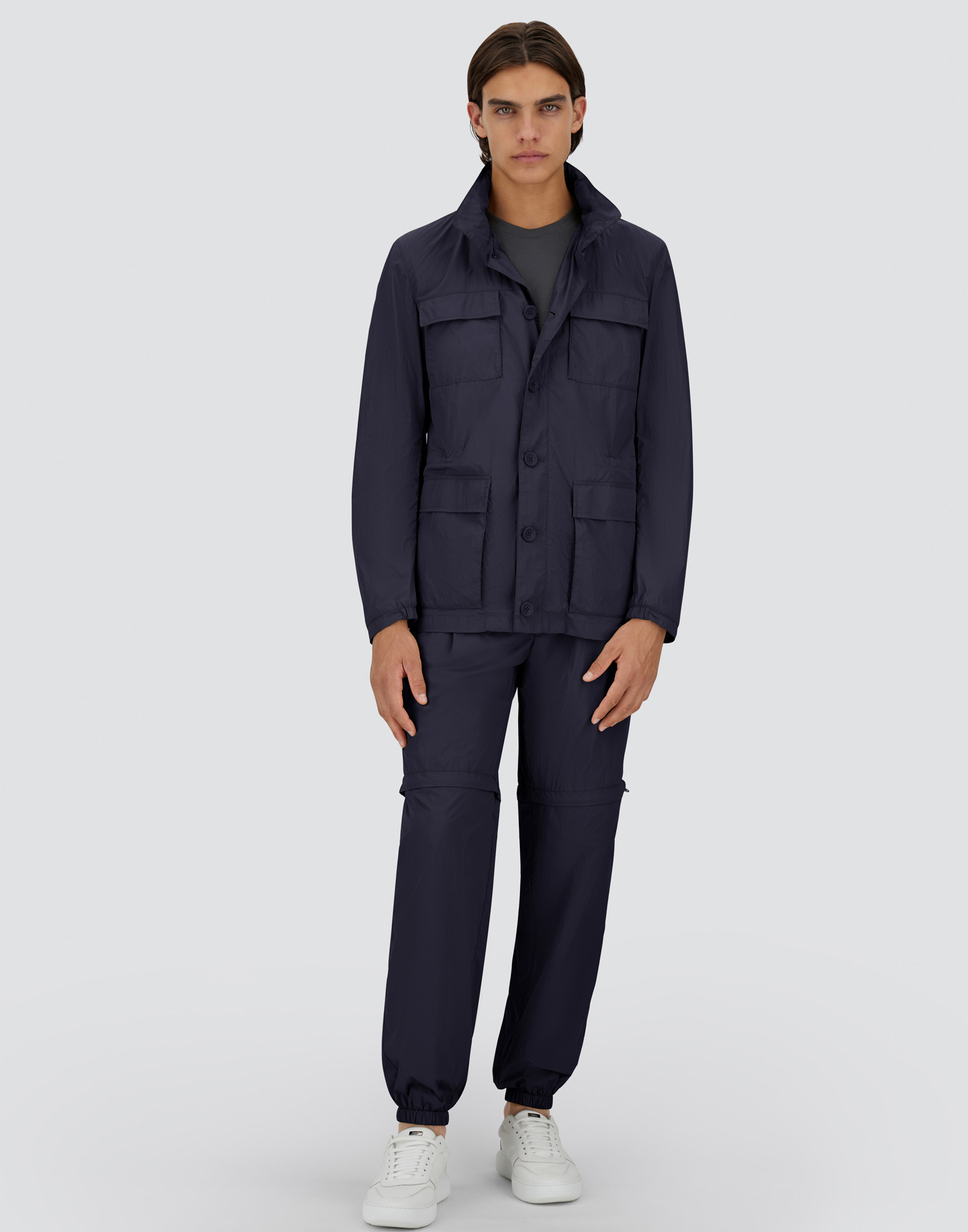 Shop Herno Ultralight Crease Field Jacket In Blue