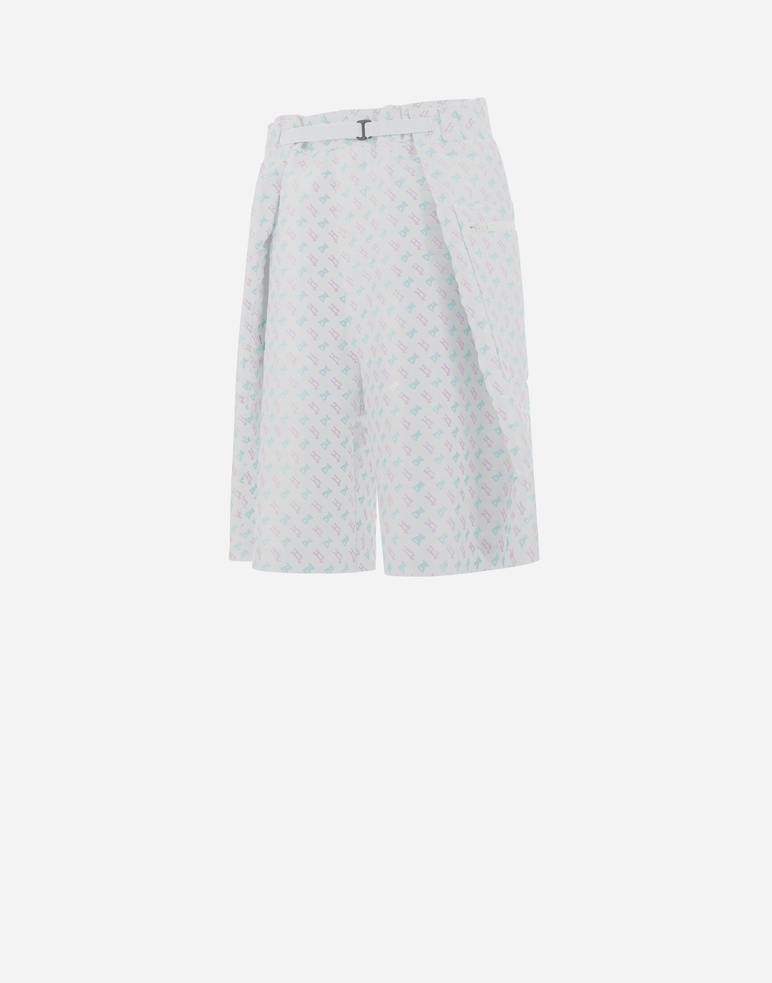 Herno Globe Cropped Trousers In Photocromatic Monogram In White