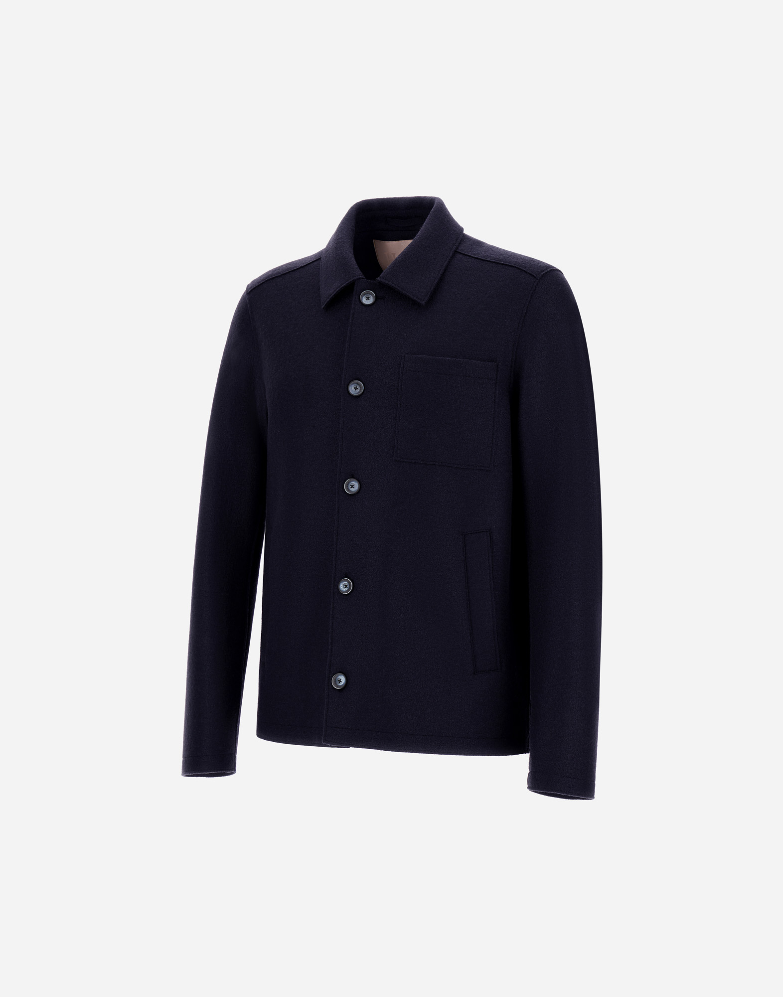 Herno Resort Shacket In Felted Wool In Blue