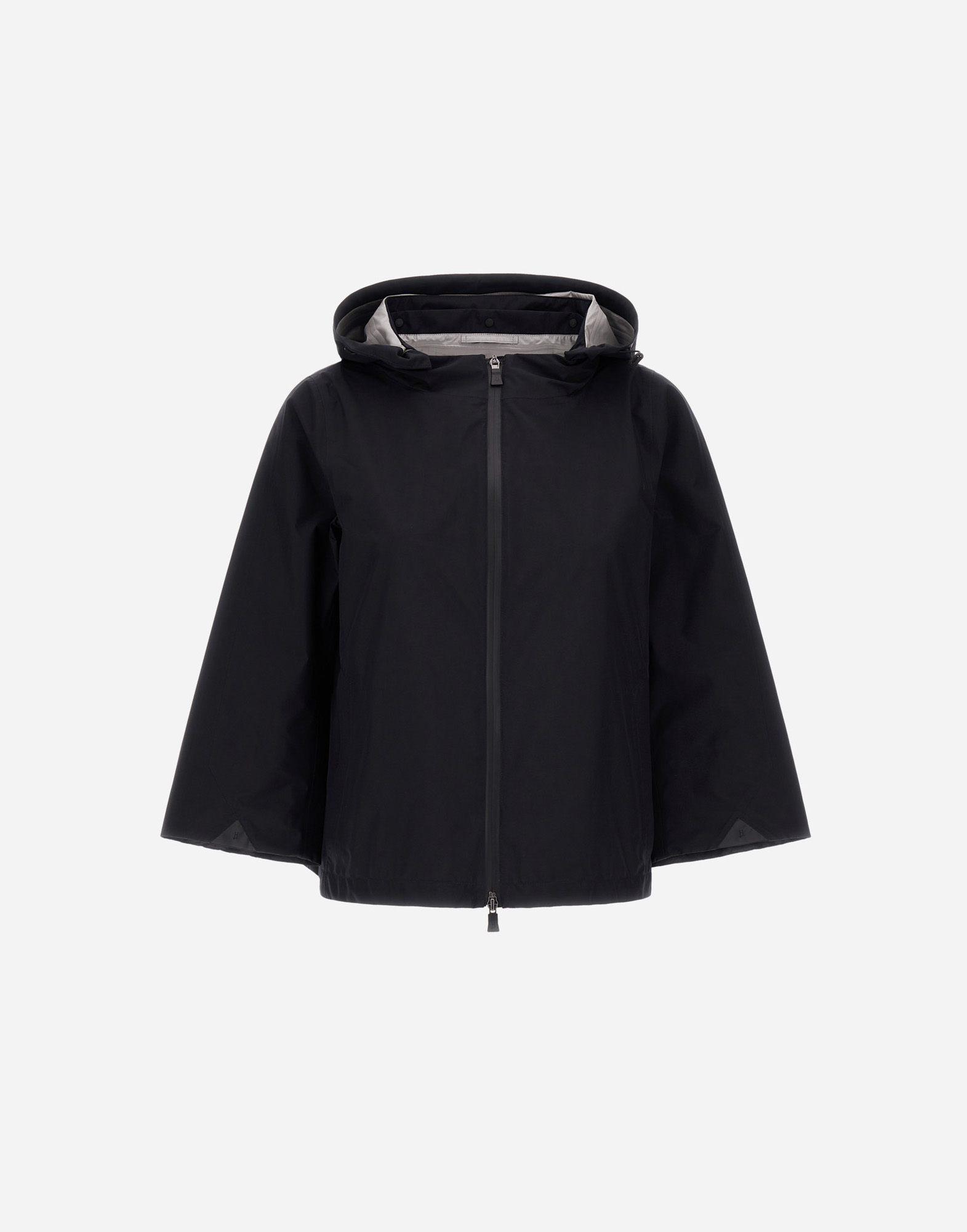 Herno Goretex New Paclite Zipper Cape In Black