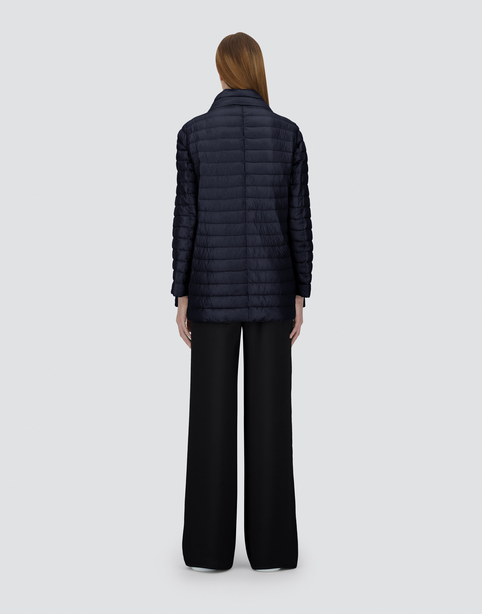 Herno Reversible A-shape Jacket In Nylon Ultralight In Blue Grey
