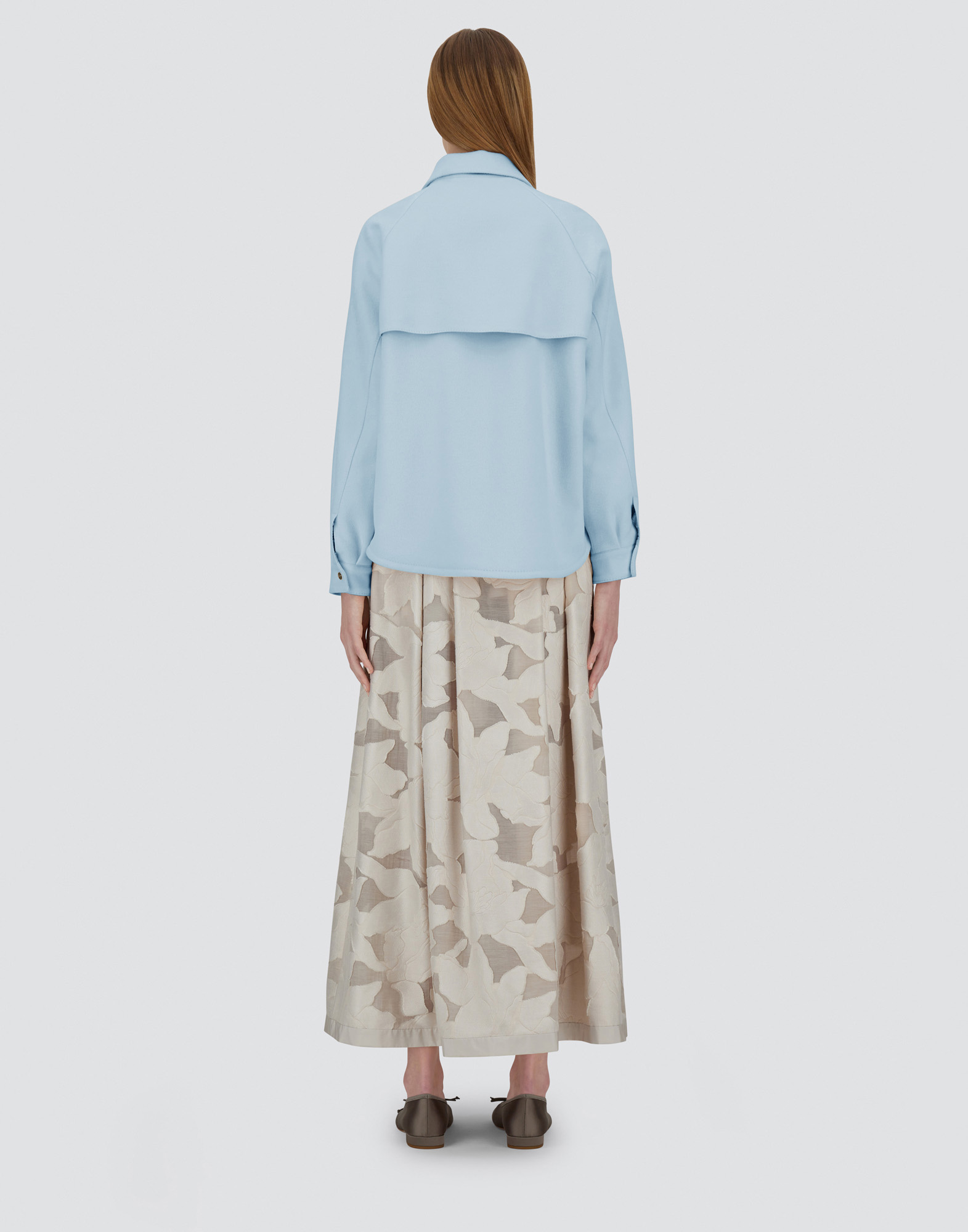 Herno Last Cold Wool Shacket In Light Blue