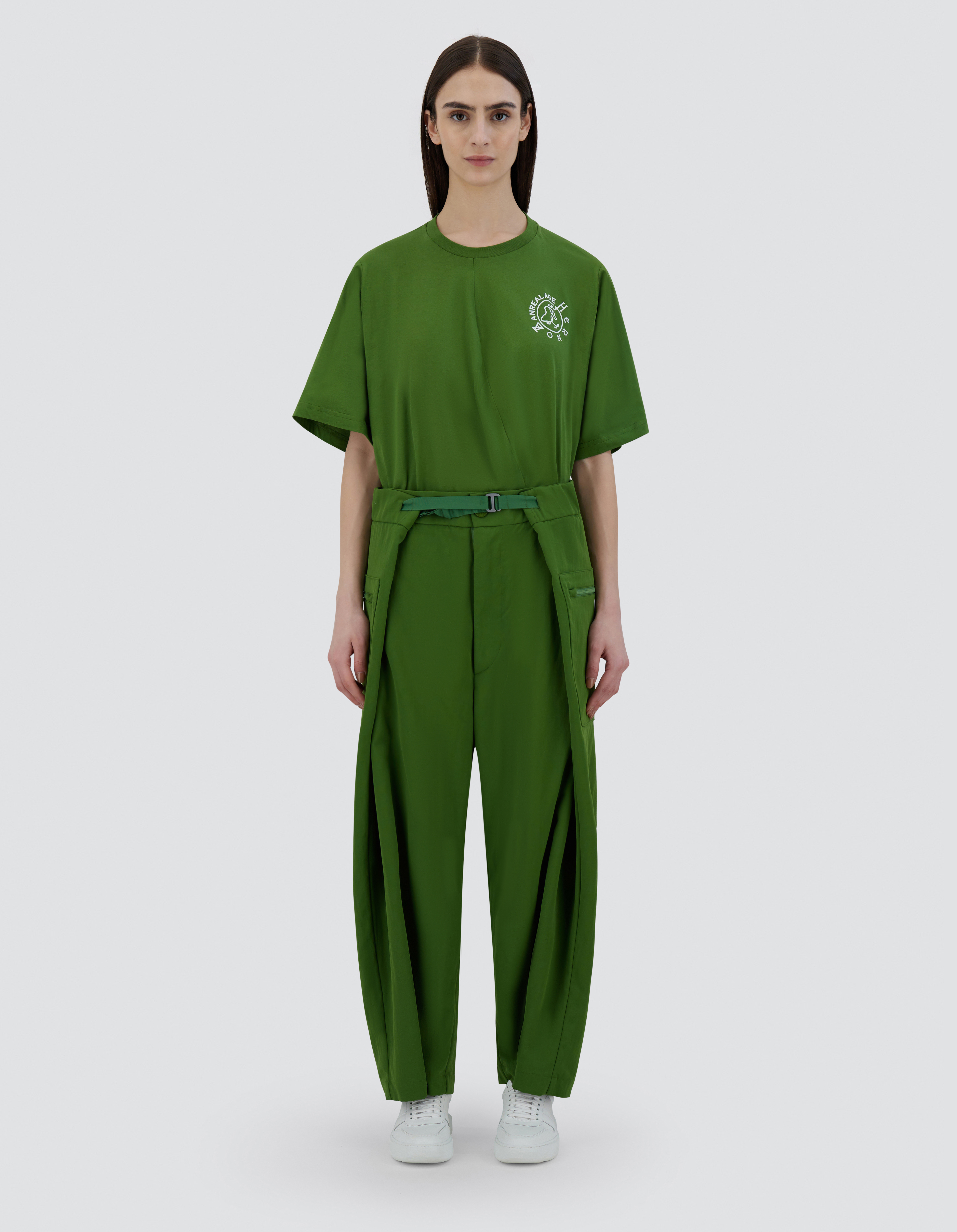 Herno Globe Trousers In Recycled Nylon Twill In Garden Green