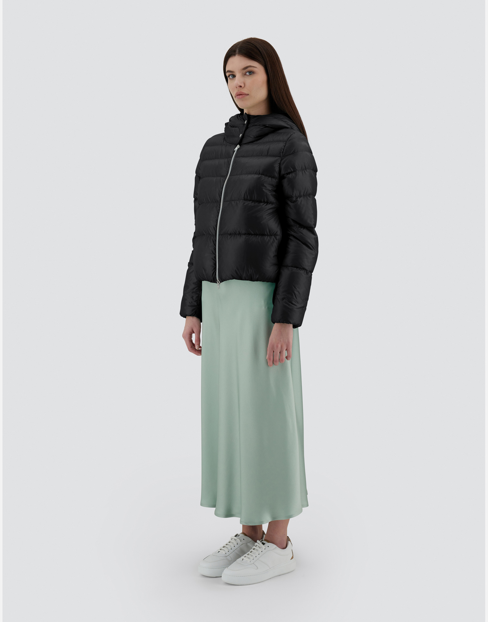Herno Black Hooded Down Jacket In Nylon Woman In Black